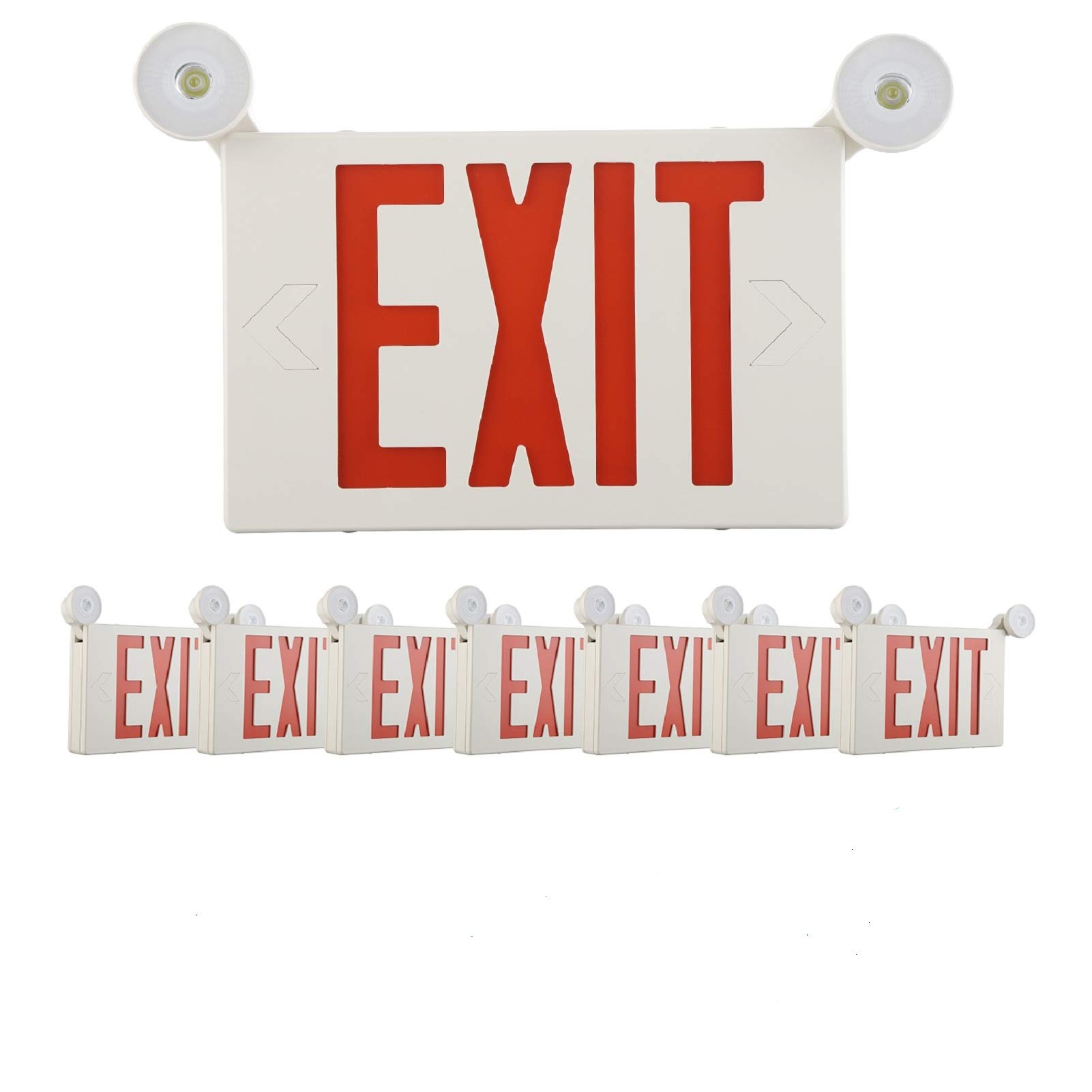 SPECTSUN 8-Pack LED Emergency Exit Sign Lights with Battery Backup - UL 924 Certified, US Standard Commercial & Home Use for Power Outages - Perfect for Offices, Warehouses, Schools and Apartment Buildings