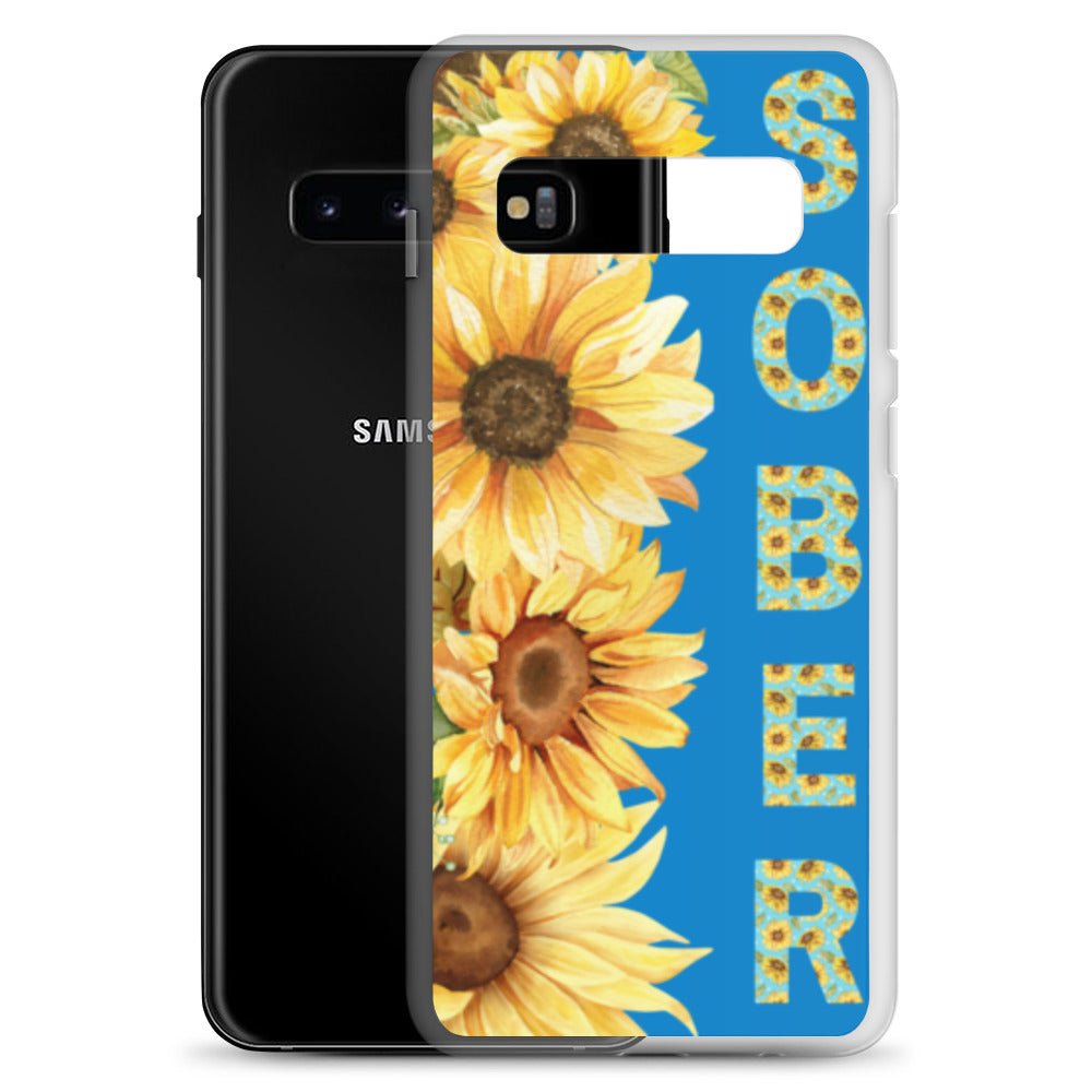 SOBER Sunflower Samsung Phone Case - Elegant Chinoiserie Floral Design Clear Protective Cover for Galaxy S21/S22/S23 - Perfect for Daily Use & Gift Giving