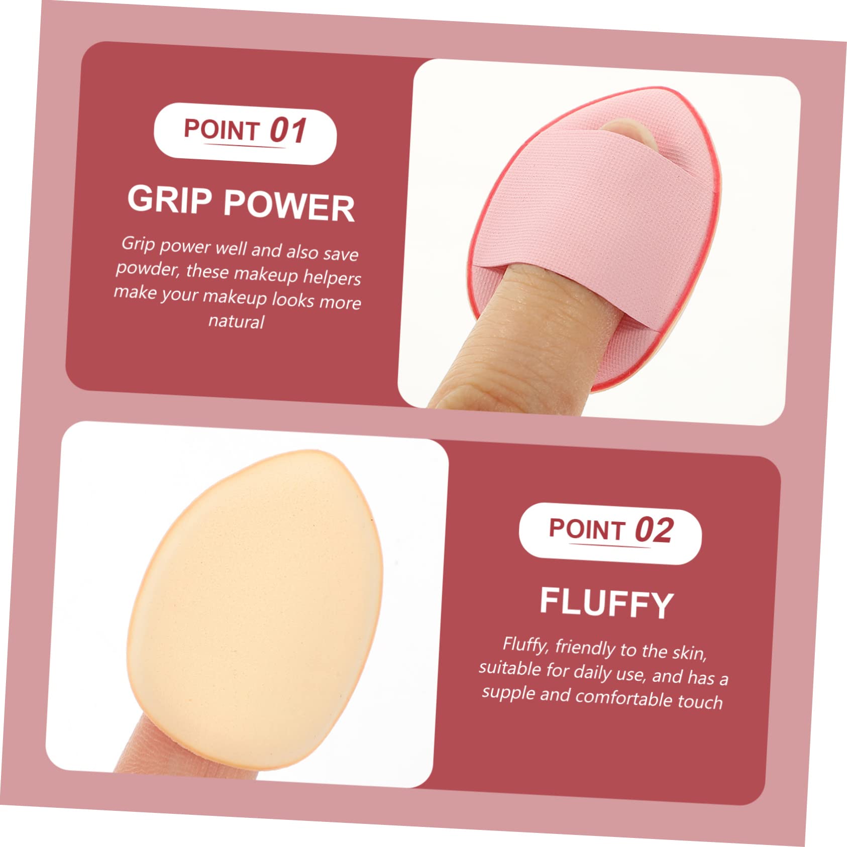 14 Pcs Minkissy Fingertip Powder Puff Blenders - Hydrophilic Polyurethane Soft Makeup Sponges for Foundation & Concealer - Kawaii Mini Finger Puffs for Precise Makeup Application - Perfect for Travel & Professional Makeup Kits