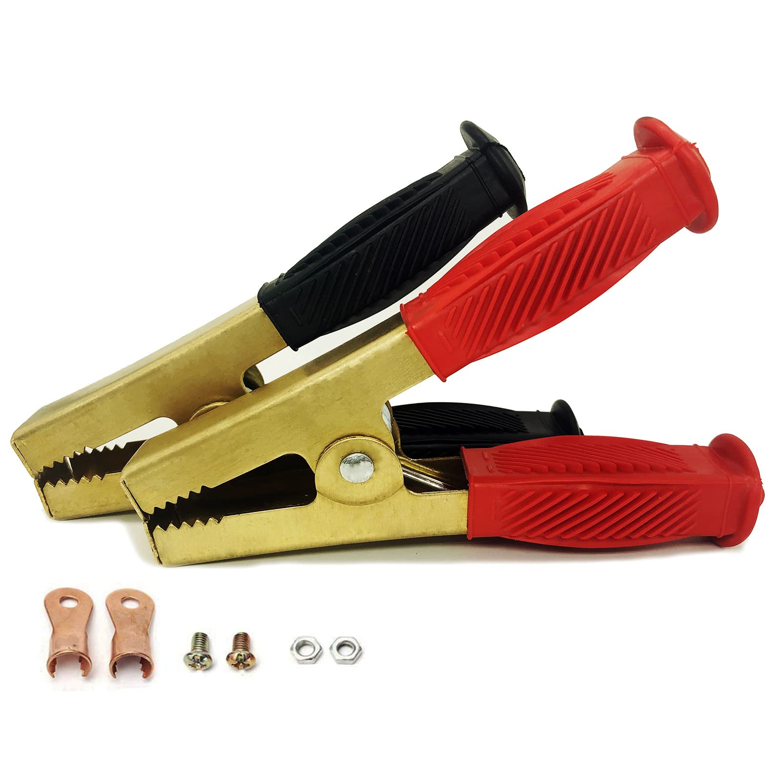 Heavy Duty Copper Battery Clamps 100A-1500A for Car Jump Start & Welding - High Conductivity Alligator Clips for Jumper Cables, Chargers & Power Tools - Ideal for Automotive Repair, Emergency Jump Starts & DIY Welding Projects