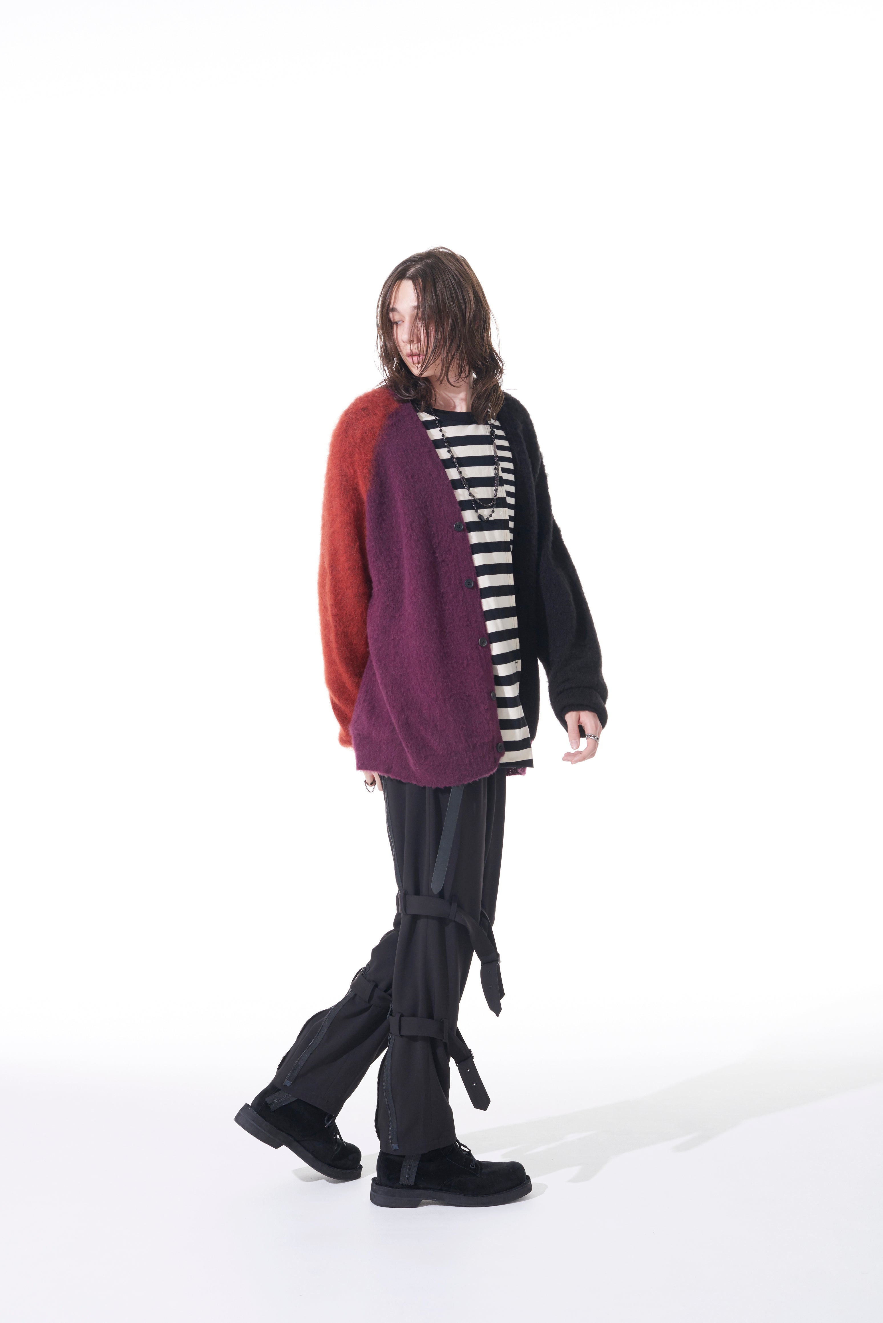 Stylish Color Paneling Mohair Cardigan for Women - Soft & Warm Knit Sweater for Fall & Winter - Perfect for Office, Date Night & Casual Outfits