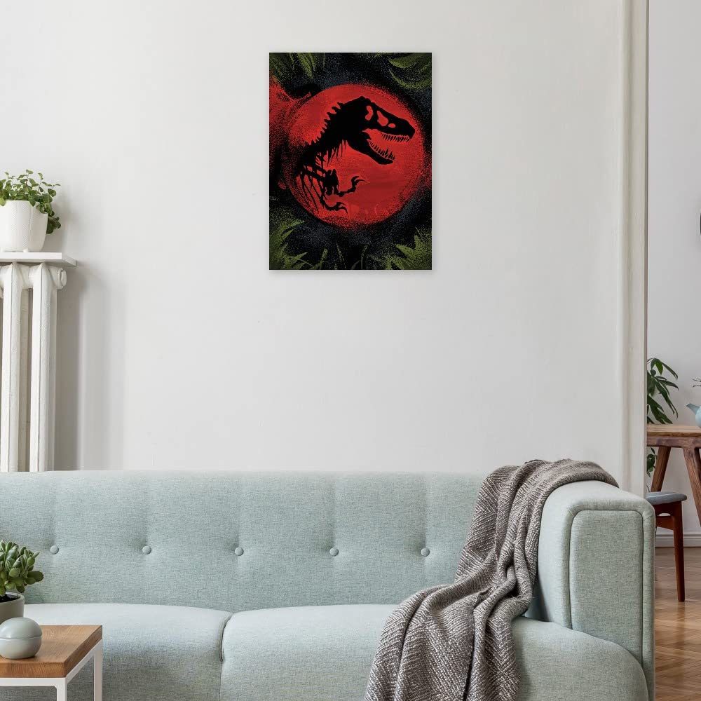 Jurassic Park Canvas Wall Art - 21x28 Inch Fine Art Print by Nikita Abkumov - Dinosaur Decor for Living Room, Bedroom, Office - Ready to Hang - Perfect for Movie Fans & Home Decor