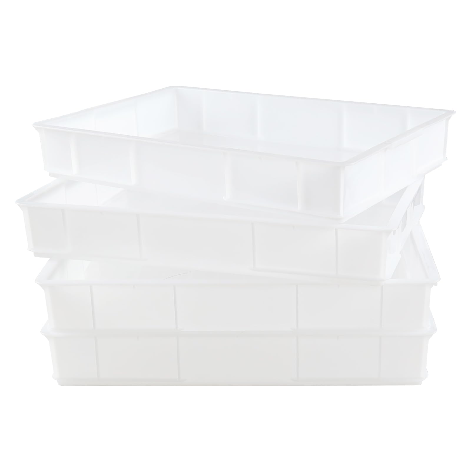 4-Pack Commercial Stackable Pizza Dough Proofing Boxes - Plastic Bread & Pastry Dough Trays for Bakeries, Restaurants & Home Baking