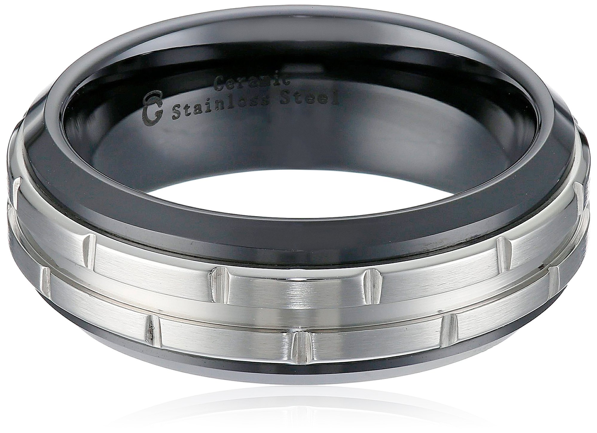Cold Steel Black Ceramic and Tungsten Men's Ring - Durable Luxury Wedding Band for Men, Perfect for Grooms, Anniversaries & Everyday Wear