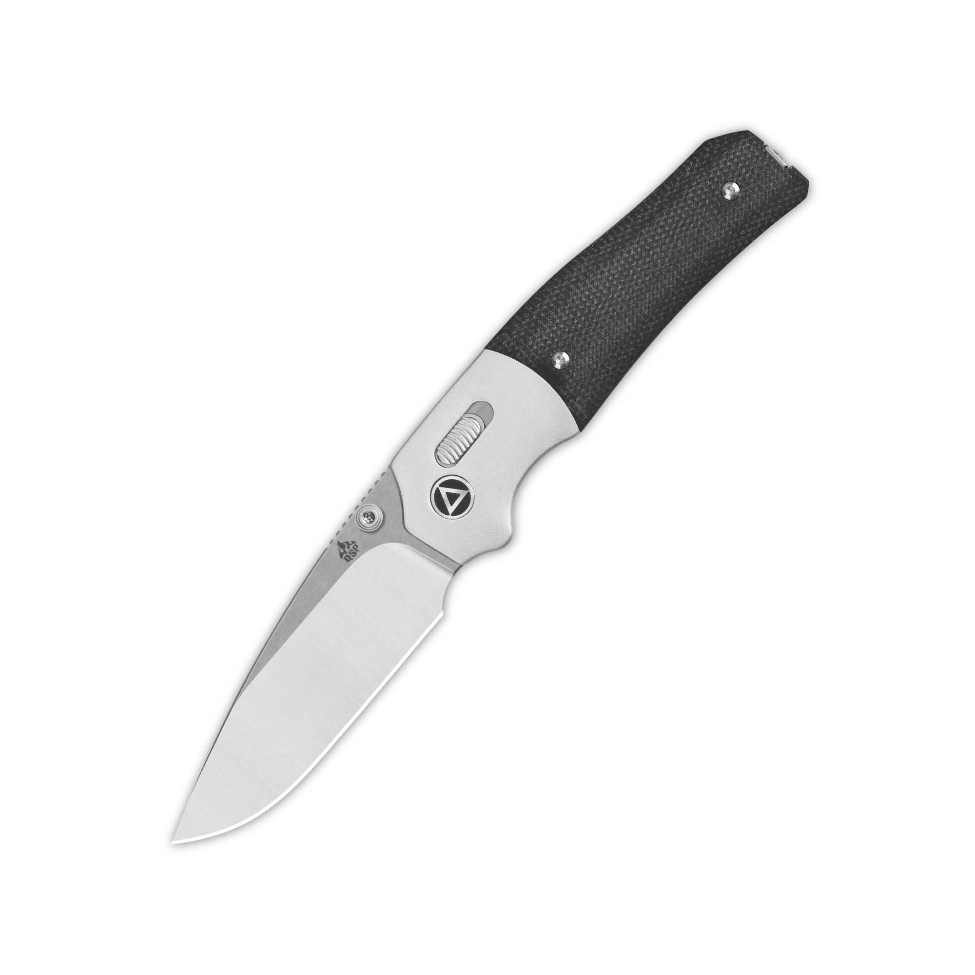 QSP Vault Glyde Lock Pocket Knife - 14C28N Stainless Steel Blade & Black Micarta Handle - EDC Folding Knife for Camping, Hiking, and Outdoor Adventures