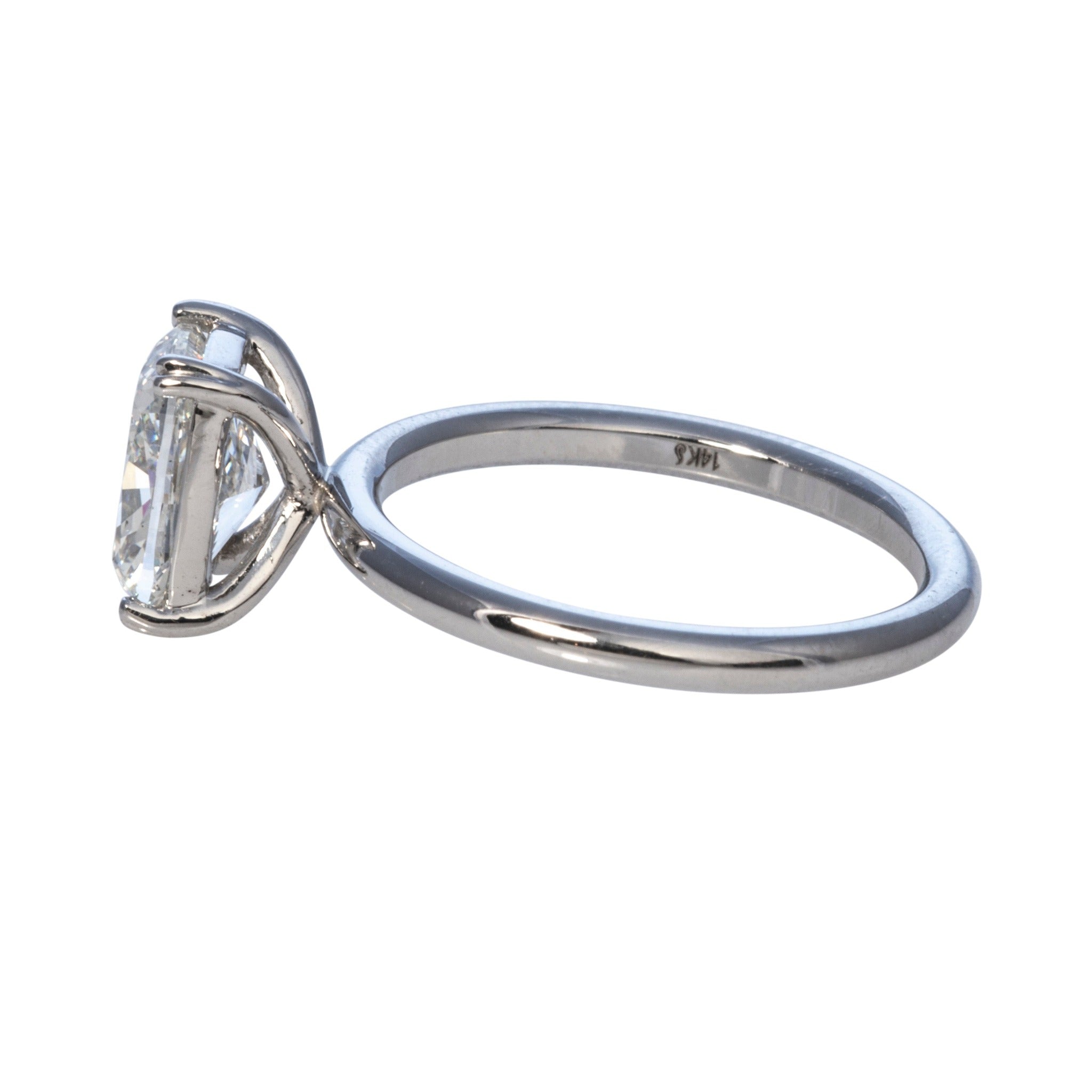 2 Carat I Color SI1 Clarity Cushion Brilliant Cut Diamond Solitaire Engagement Ring in 14K Gold - Perfect for Proposals, Weddings & Anniversaries