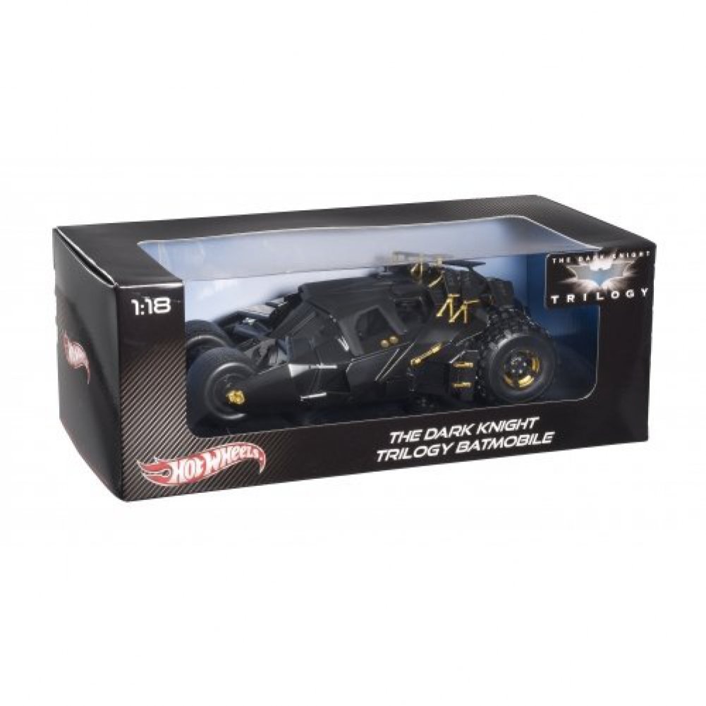 Batman Dark Knight Trilogy Hot Wheels Heritage Batmobile 1:18 Scale Die-Cast Model Car - Collectible Toy for DC Comics Fans, Movie Memorabilia, Display & Gift Idea