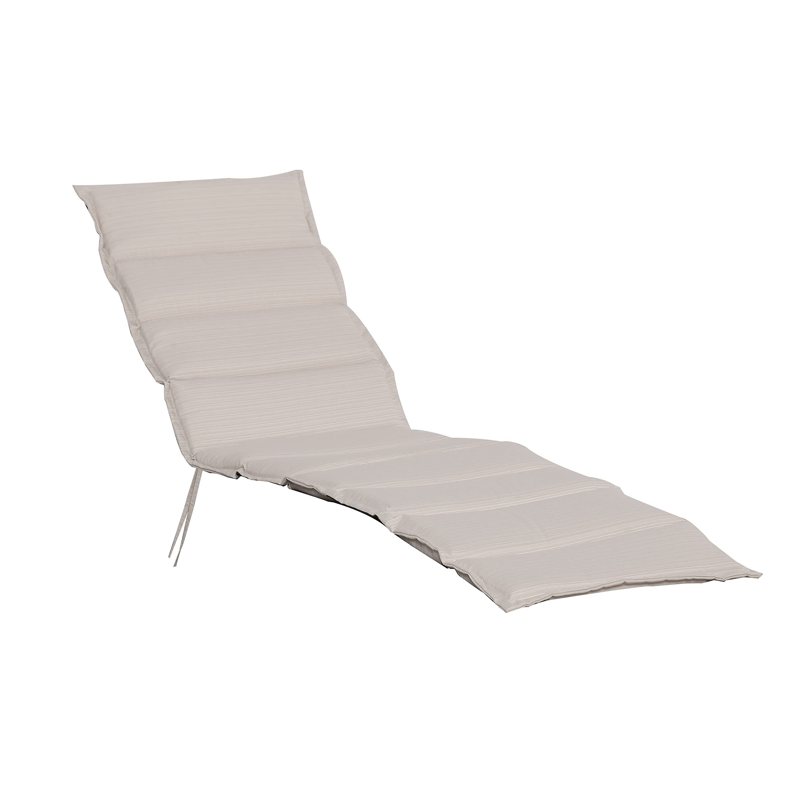 Creative Living Hialeah Outdoor Chaise Lounge - Heavy Duty 36lb Cream Patio Furniture for Poolside, Beach, Garden Relaxation