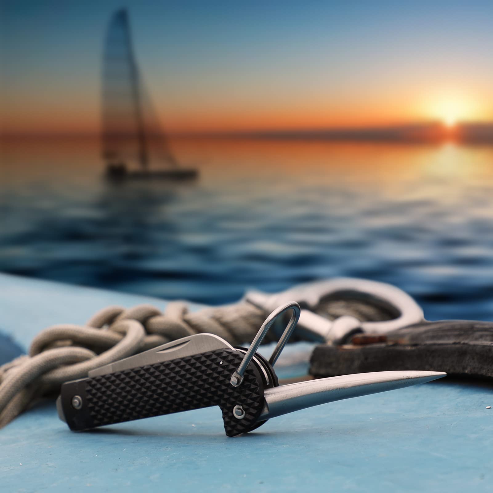 ULEES Marlin Spike Knife - Premium Stainless Steel Sailing & Rigging Tool for Sailors - Perfect for Knot Untying, Rope Splicing, Camping & Outdoor Adventures - Essential Nautical Gear for Boating, Fishing & Survival Situations