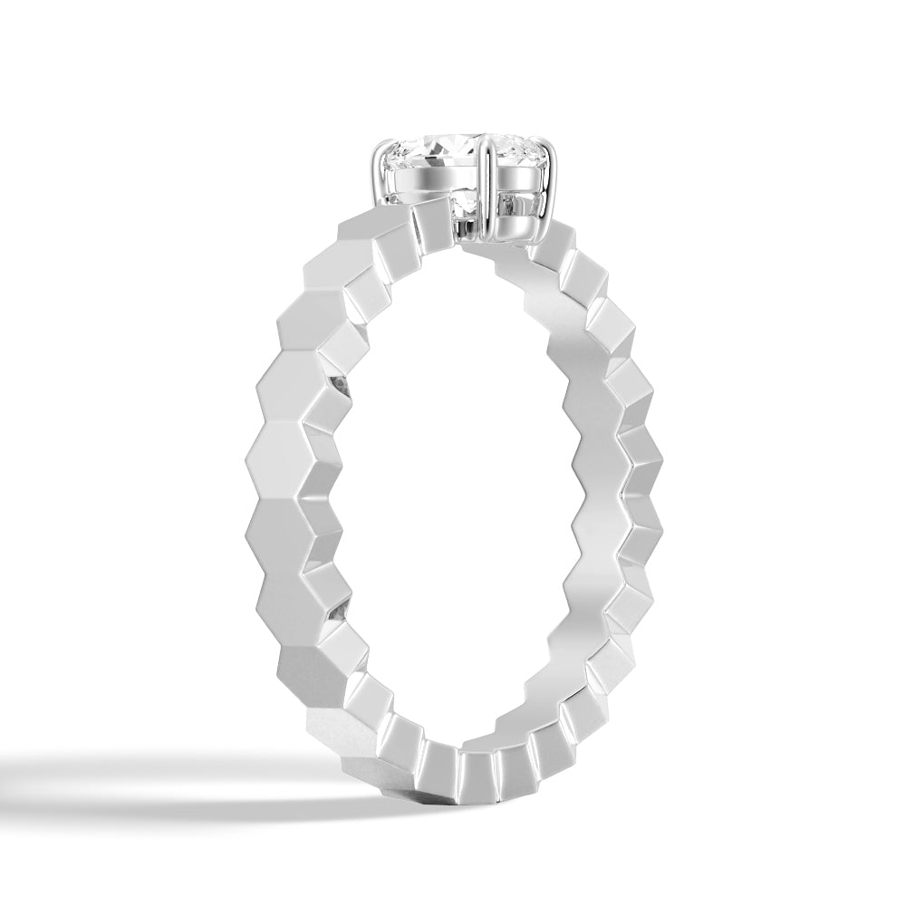 Lab Grown Diamond Promise Ring - Pear Shape, Geometric Design for Women | Perfect for Engagement, Anniversary & Valentine's Day Gifts