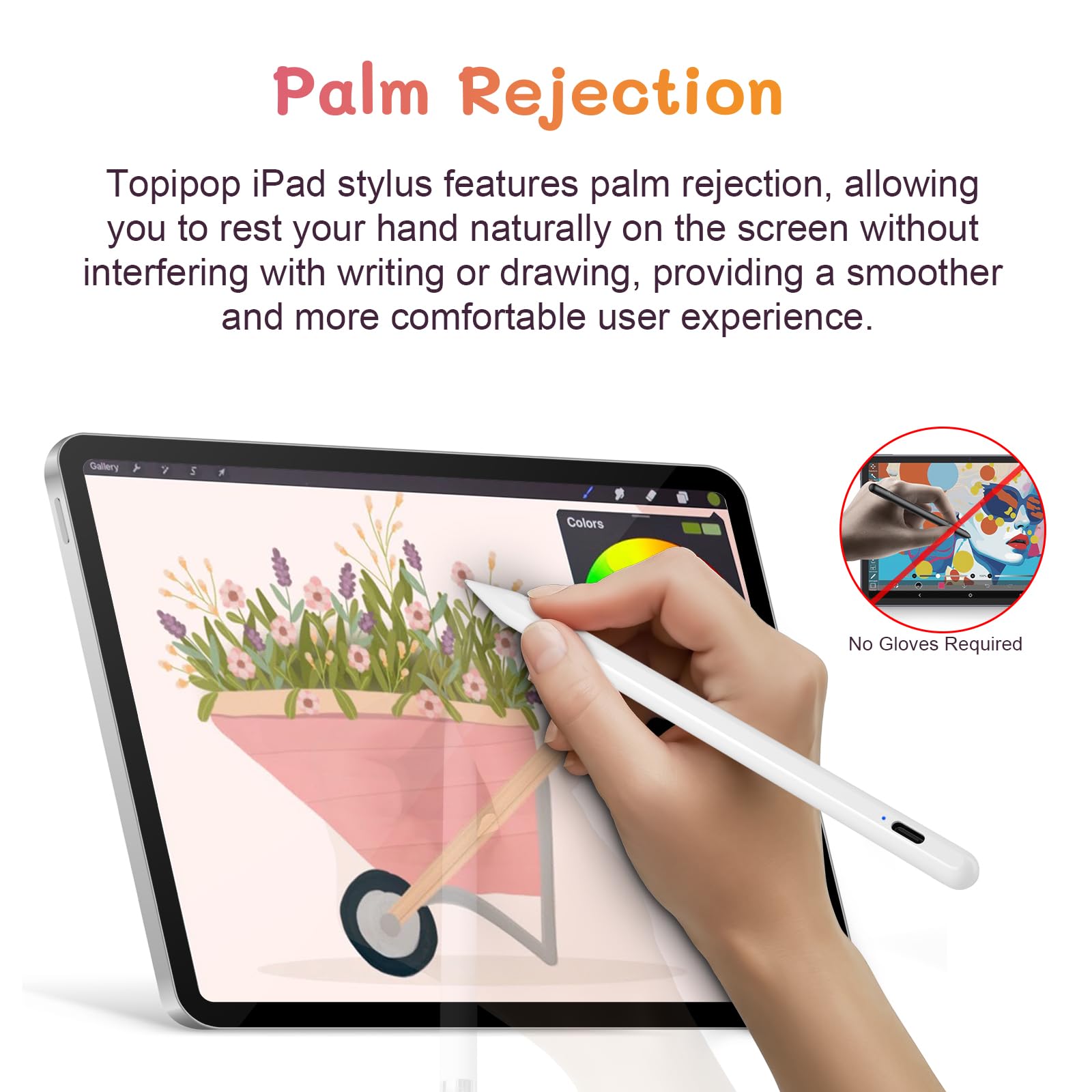 Apple Pencil Alternative for iPad (2018-2023) - Magnetic Stylus Pen with Palm Rejection & High Precision, Compatible with iPad 6th-10th Gen, iPad Pro 11