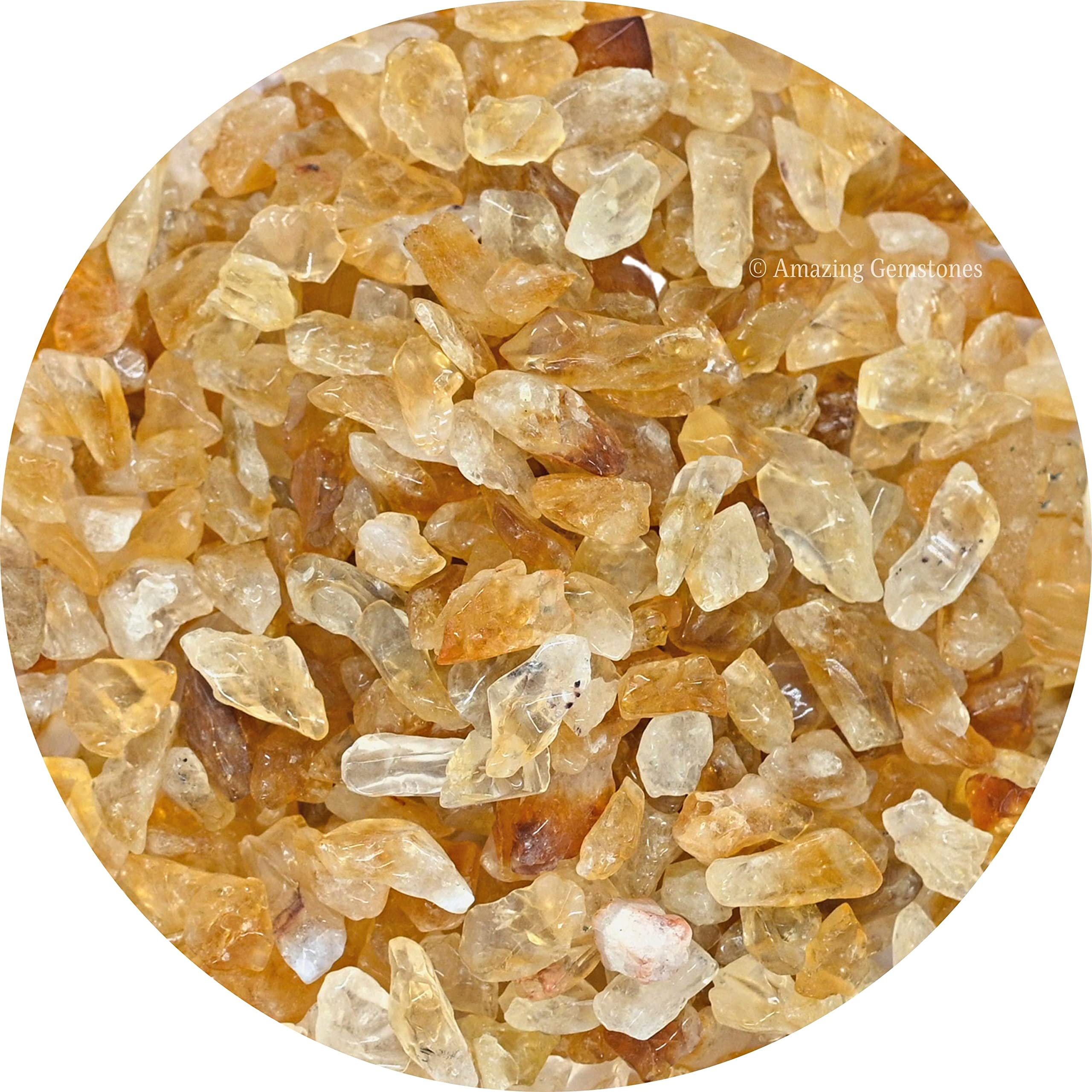 Natural AAA Grade Citrine Crystal Chips - 1000+ Carat Bulk Aquarium Gravel for Fish Tanks | Small Tumbled Stone Chips & Tiny Crystals for Home Decor, Jewelry Making & Spiritual Healing | Premium Gemstone Decorative Rocks for Vases, Terrariums & Crafts