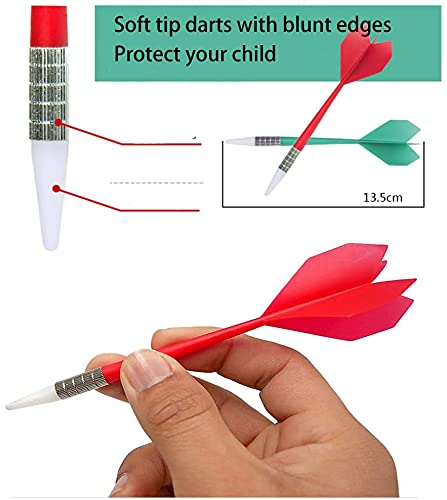 Joneytech 6-Piece Soft Tip Darts Set for Safety Dart Boards - Premium Replacement Darts for Adults & Kids - Perfect for Family Game Nights, Office Parties & Indoor Sports Activities