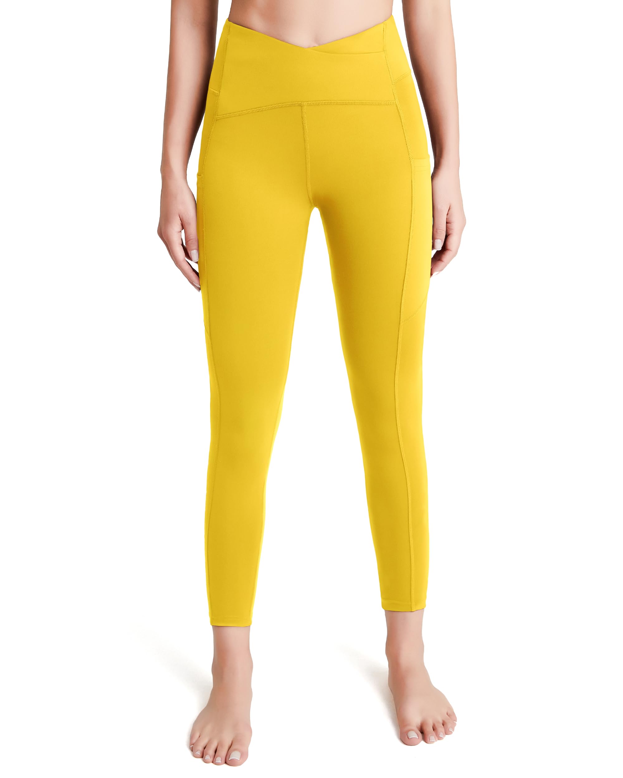 QUEENIEKE Women's High Waisted Yoga Pants - Buttery Soft Workout Leggings for Gym, Running & Lounge - Tummy Control Crossover Design for Comfort & Style