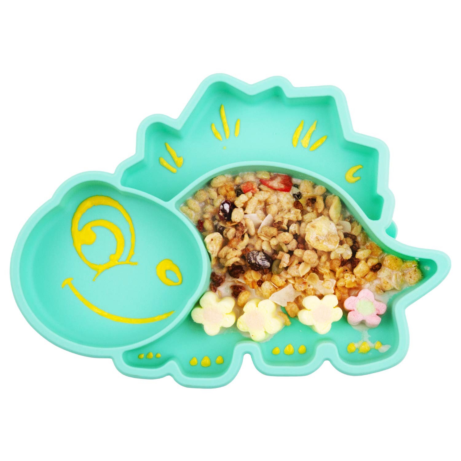 BPA-Free Silicone Toddler Plate with Strong Suction - Portable Baby Dish for Kids, Microwave & Dishwasher Safe (25x18x3cm) - Perfect for High Chairs, Travel & Mess-Free Meals