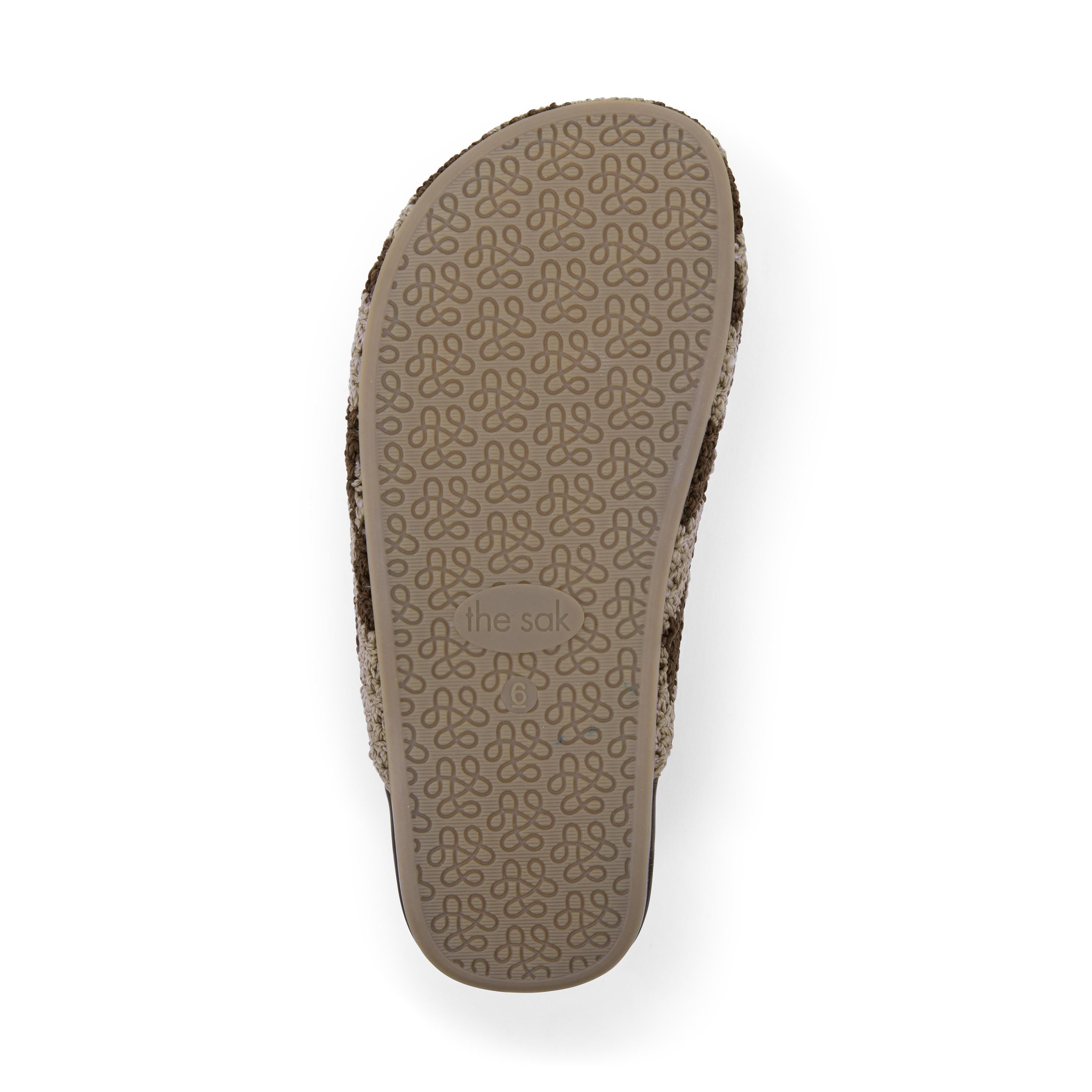 Bolinas Hand Crochet Clog Shoes - Brown Checkered Design - Comfortable & Stylish for Home, Garden, and Casual Wear