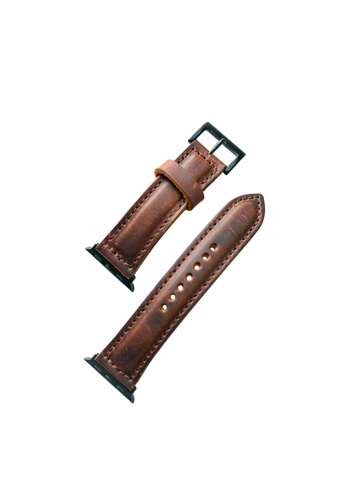 Premium Apple Watch Band - Limited Edition Hardtimes Brown Leather Strap for Apple Watch Series 1/2/3/4/5/6/7/8/SE - Stylish & Durable Replacement Wristband for Work, Gym & Everyday Wear