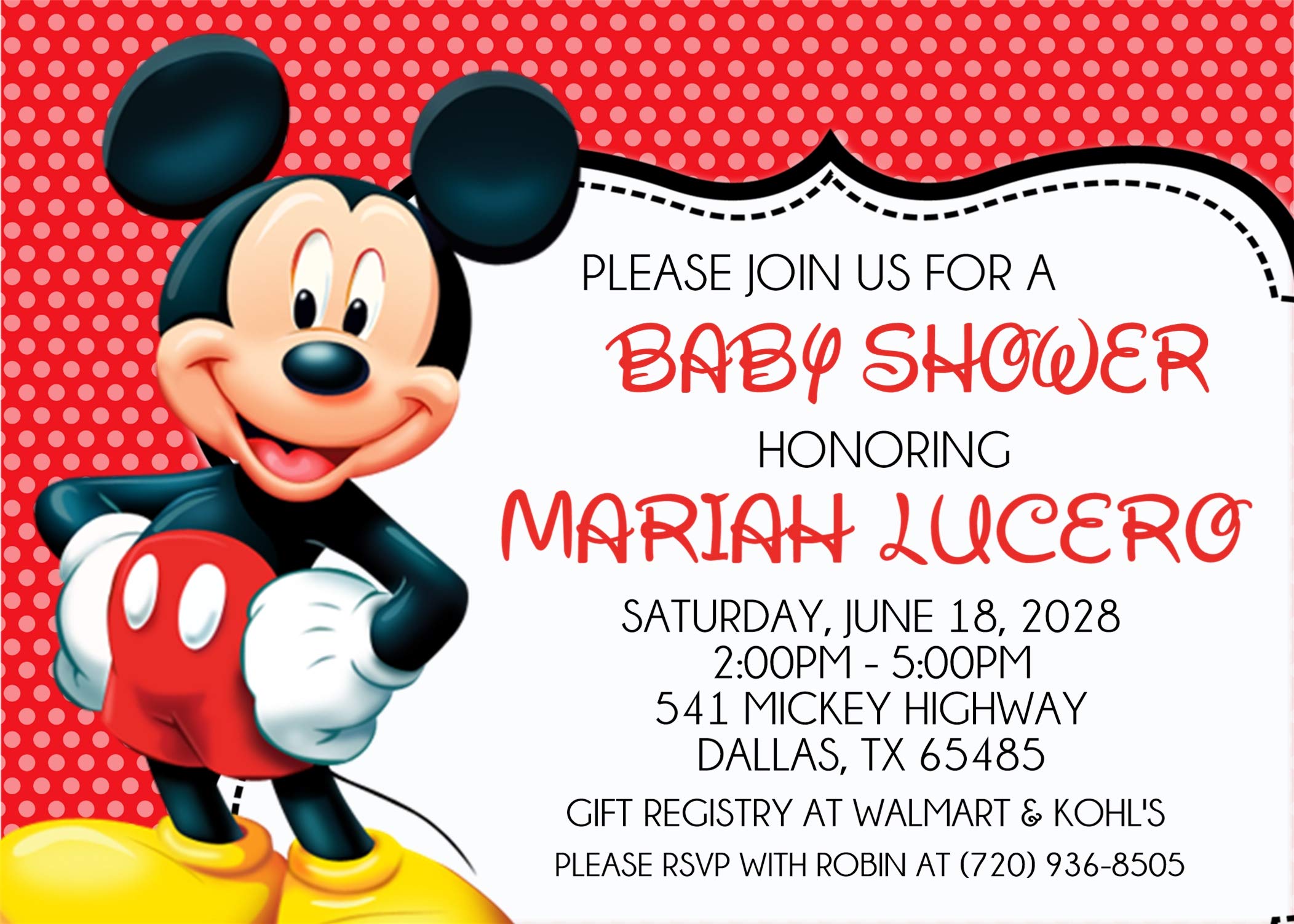 Mickey Mouse Baby Shower Invitations with Envelopes - Cute Disney Themed Cards for Gender Reveal, Birthday Party & Newborn Celebration - Perfect for Baby Showers, First Birthdays and Nursery Decor