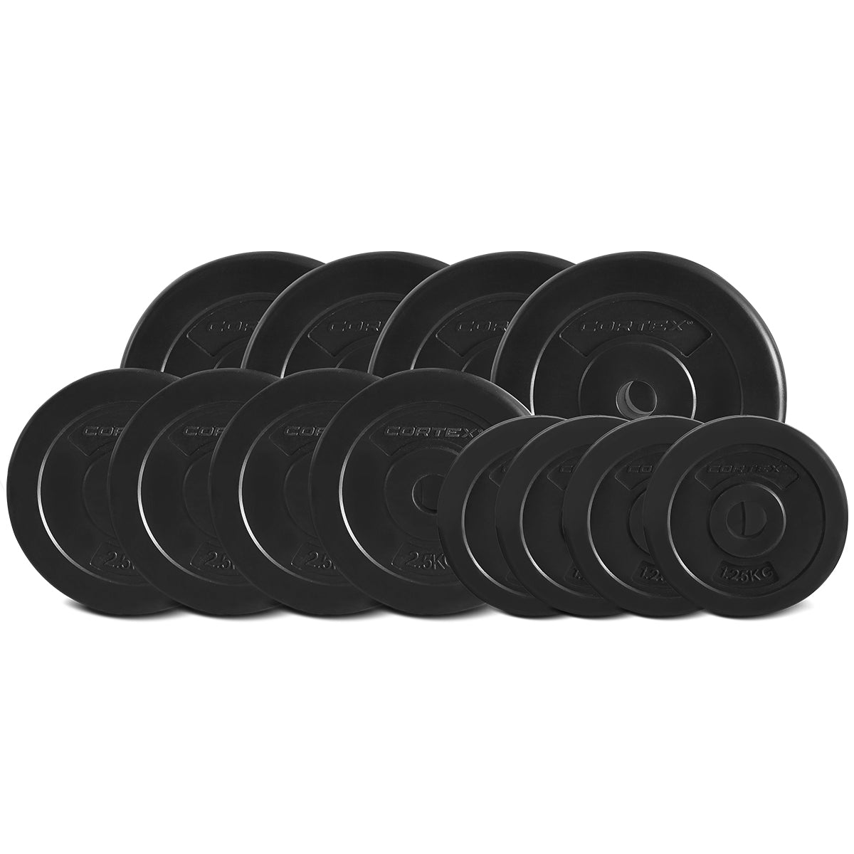 CORTEX 40kg/88lbs EnduraShell Dumbbell Weight Set with Anti-Roll Design - Perfect for Home Gym, Strength Training & CrossFit Workouts