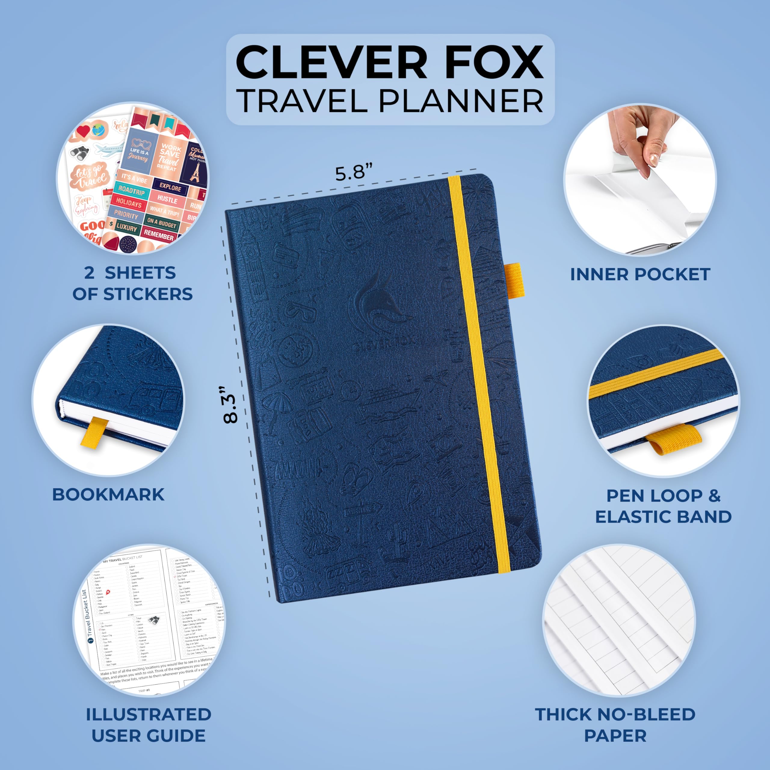 Clever Fox Travel Journal - A5 Trip Organizer with Budget Plan for Vacations & Traveling