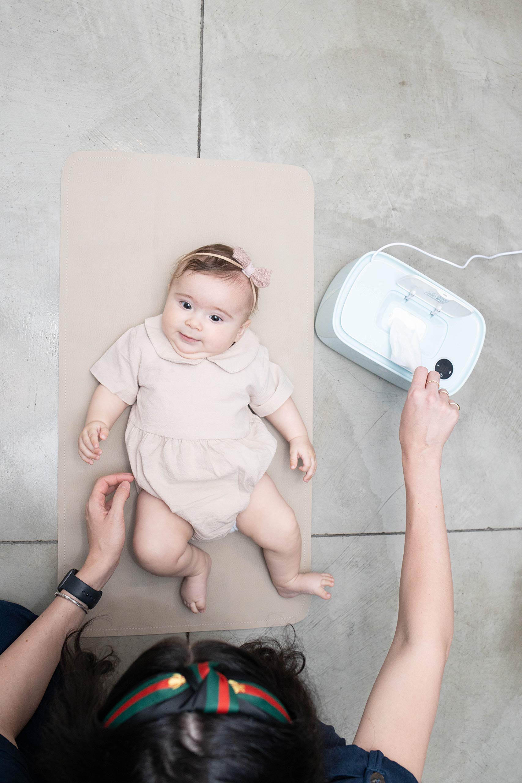 EZ Baby Trendy Wipes Warmer & Dispenser Holder - Portable Electric Plug-in for Comfortable Diaper Changing - Newborn & Infant Essentials - Green - Perfect for Nursery, Travel & On-the-Go Parenting