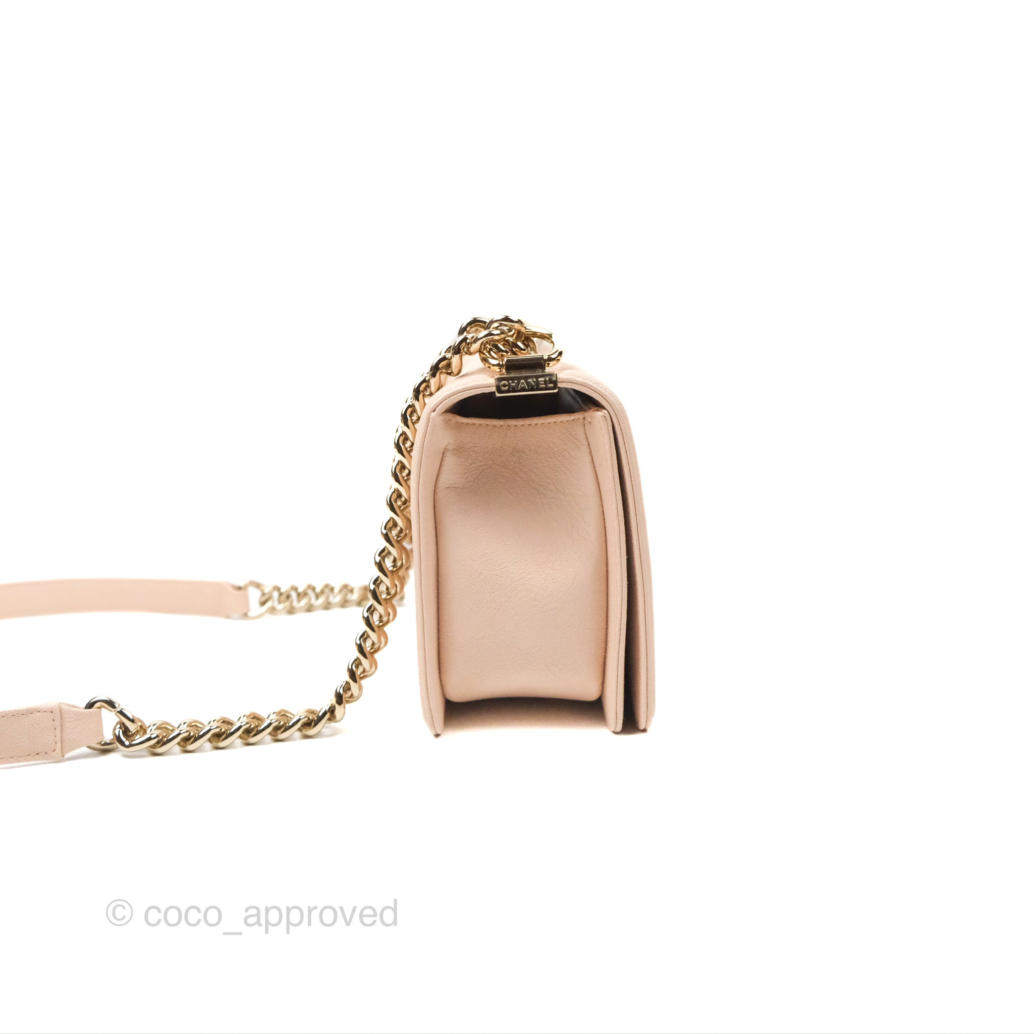 Chanel Chevron Medium Boy Bag in Light Pink Caviar Leather with Gold Hardware - Luxury Crossbody Bag for Women, Perfect for Parties & Evening Events