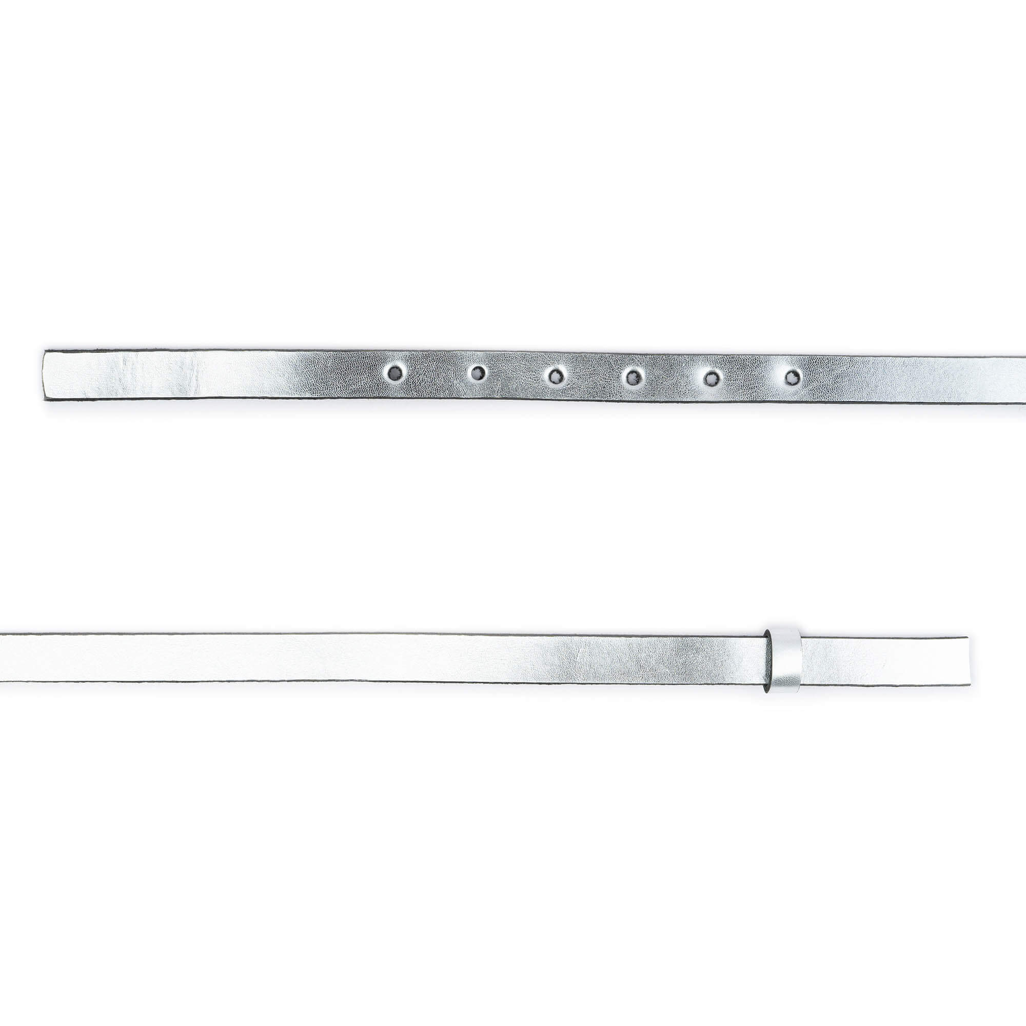 1.5 cm Genuine Silver Leather Belt Strap - Replacement for Versace Buckles | Women's Fashion Accessory | Perfect for Jeans, Dresses & Office Wear