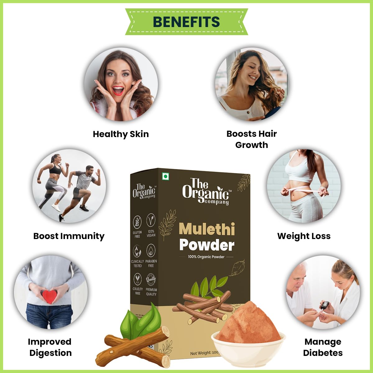 Organic Licorice Root Powder (Yashtimadhu) - 100% Pure Glycyrrhiza Glabra for Skin, Hair & Body Care | Natural Face Mask Ingredient, Herbal Remedy for Glowing Skin & Healthy Hair | DIY Beauty Recipes, Ayurvedic Treatment