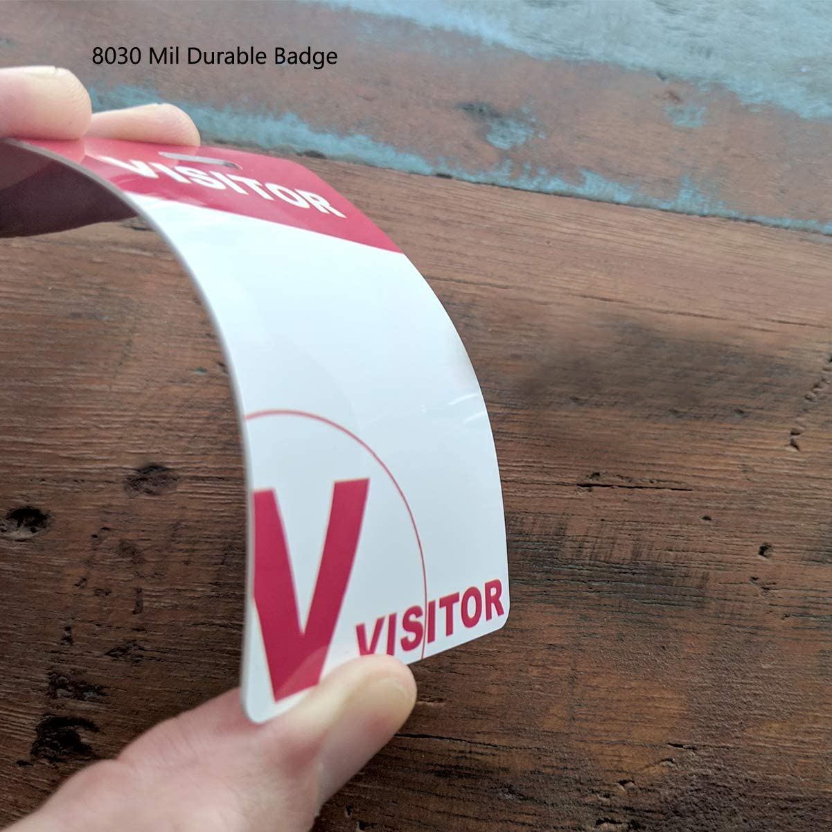 10 Pack Visitor Badges with Lanyards - Reusable PVC Name Tags for Events & Conferences