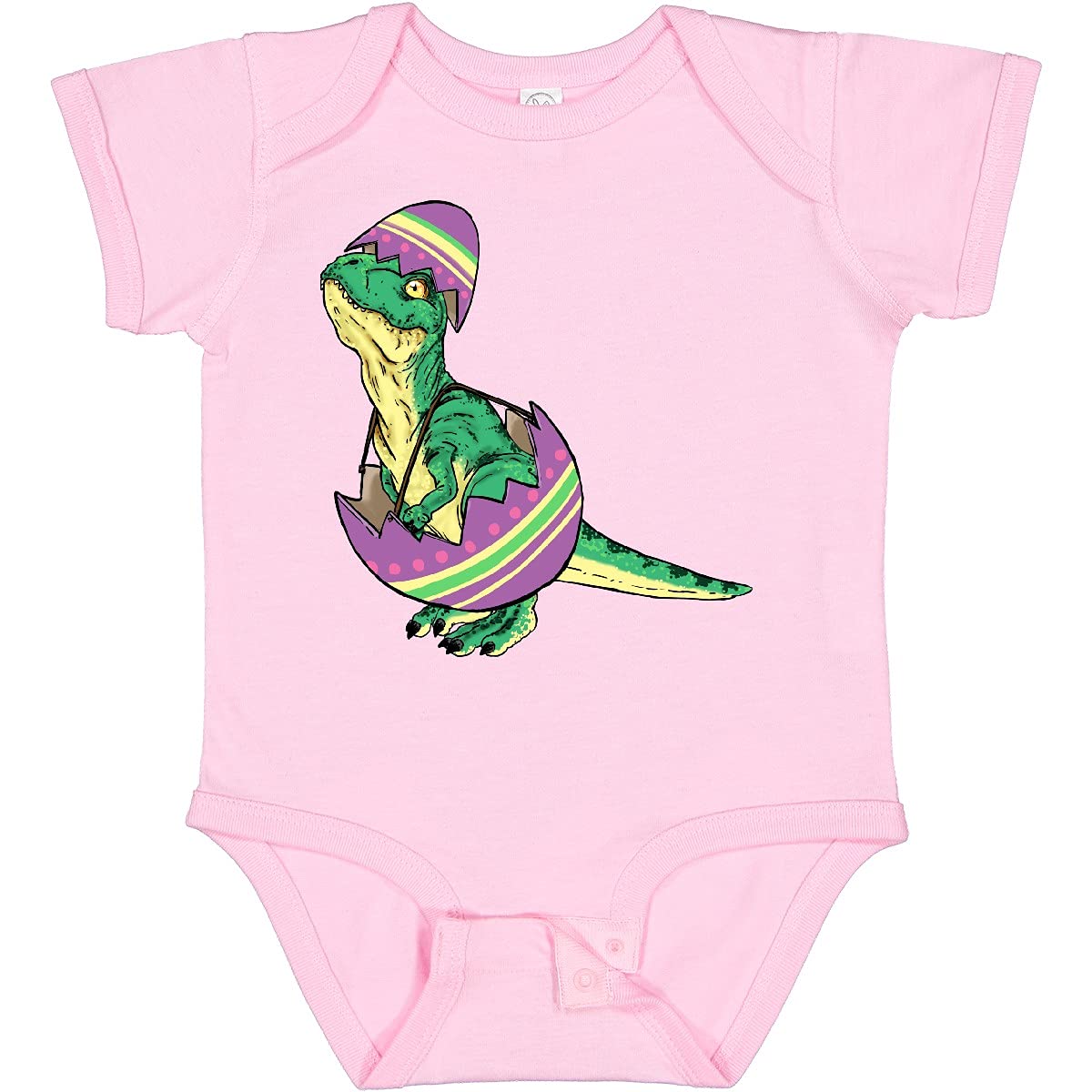Inktastic Easter Baby T-Rex Dinosaur in Egg Cute Baby Bodysuit - Perfect for Easter Outfits, Holiday Photos & Newborn Gifts
