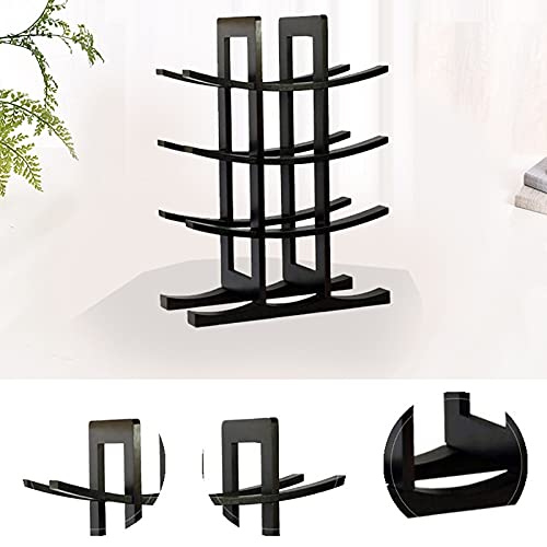 Black Wooden Bamboo Wine Rack - Holds 12 Bottles for Kitchen, Bar & Dining Room Storage | Countertop Liquor Holder & Home Decor | Perfect for Wine Enthusiasts & Entertaining Guests