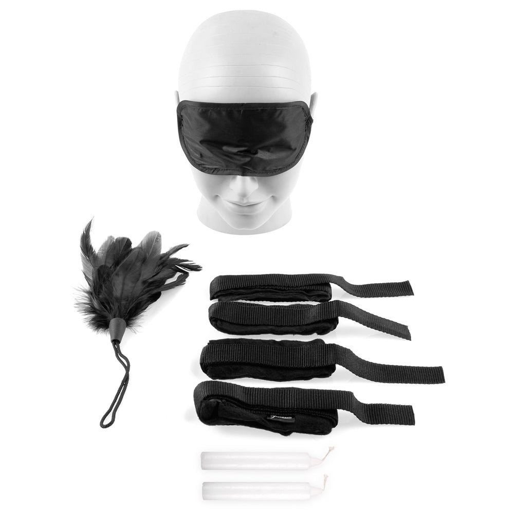 Fetish Fantasy Series Beginner's Bondage Set - Premium Leather Restraints for Couples | BDSM Starter Kit for Bedroom Play & Spice Up Your Sex Life