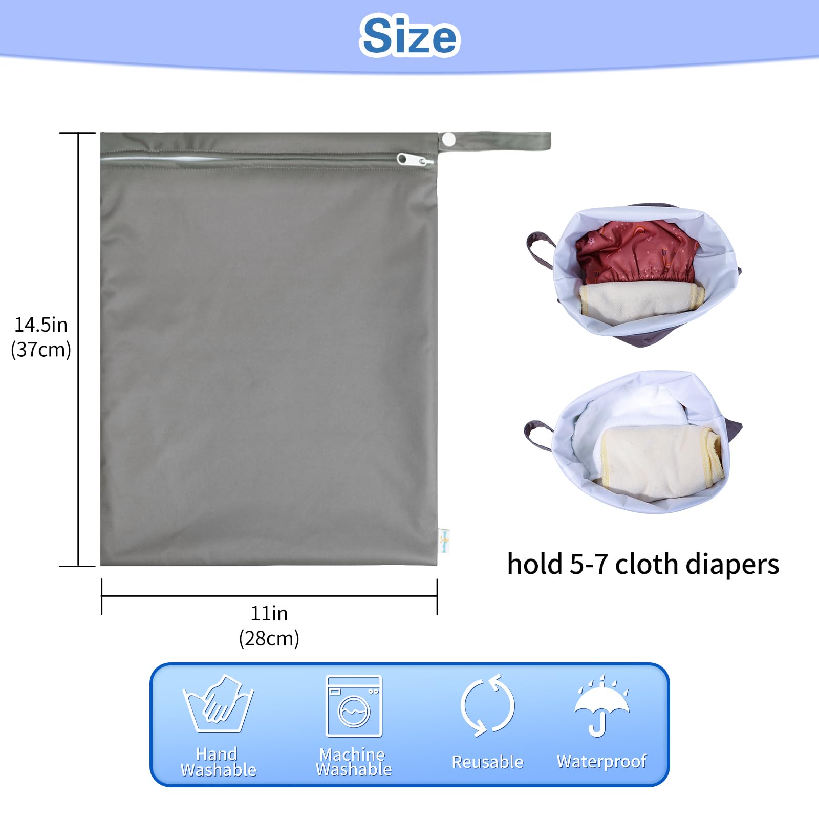 Waterproof Wet Dry Bag for Swimsuits & Diapers - Travel, Beach, Pool Use