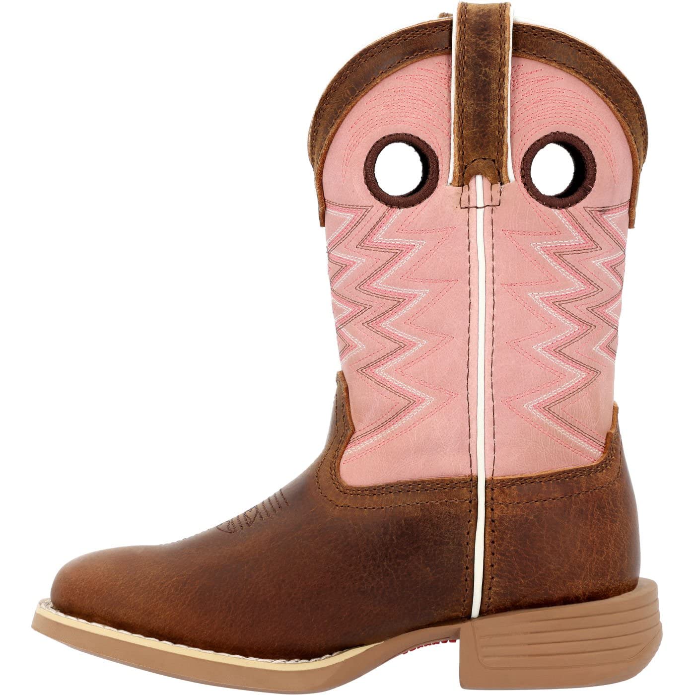 Durango Lil Big Kids' Dark Chestnut & Bubblegum Western Boots - Size 4(M) for Girls - Comfortable Cowboy Boots for School, Rodeo & Western Fashion