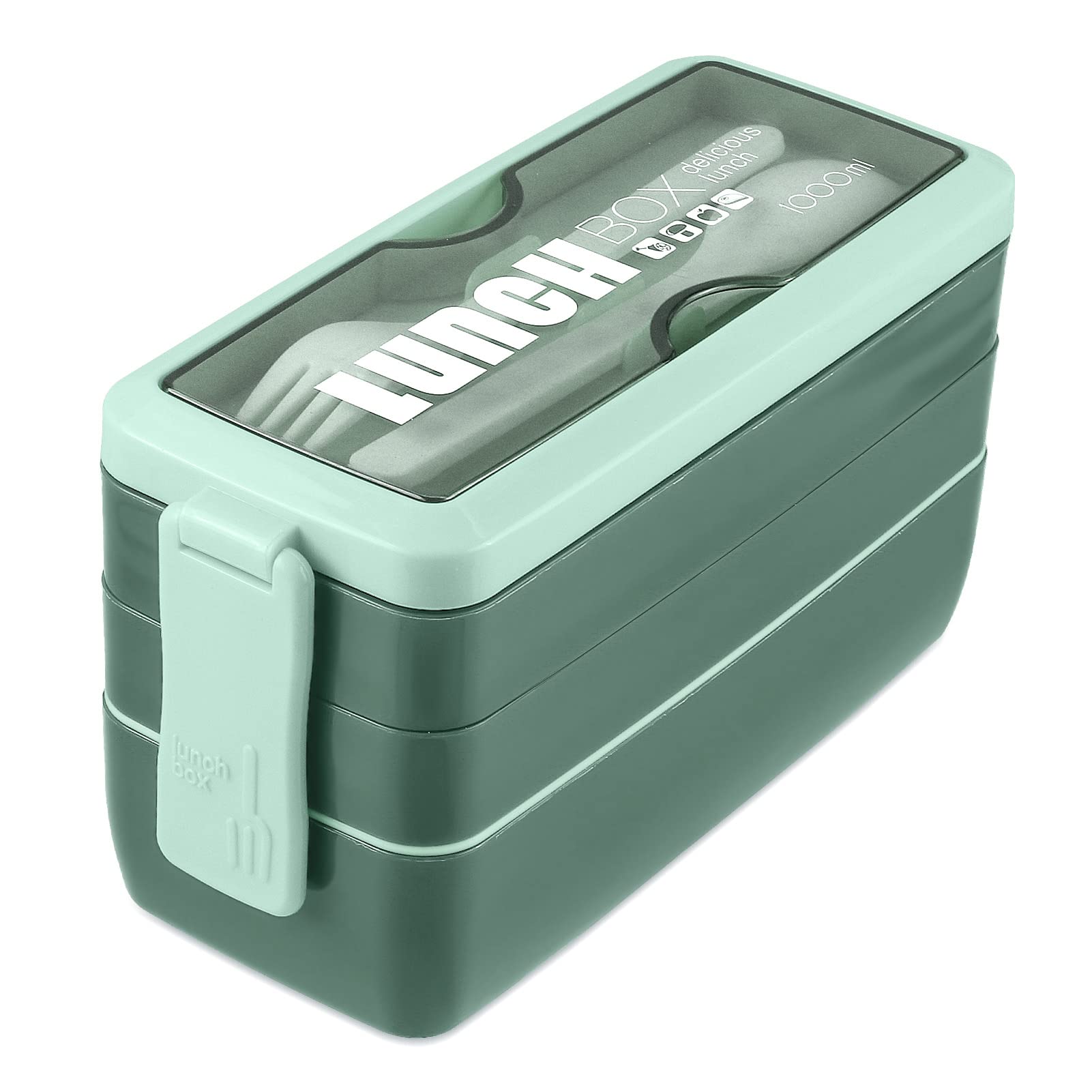 Eco-Friendly Wheat Straw Bento Box Lunch Box - 3-in-1 Leakproof Compartment Containers for Meal Prep | Stackable, Reusable & Sustainable Food Storage for Office, School, Picnic & Travel