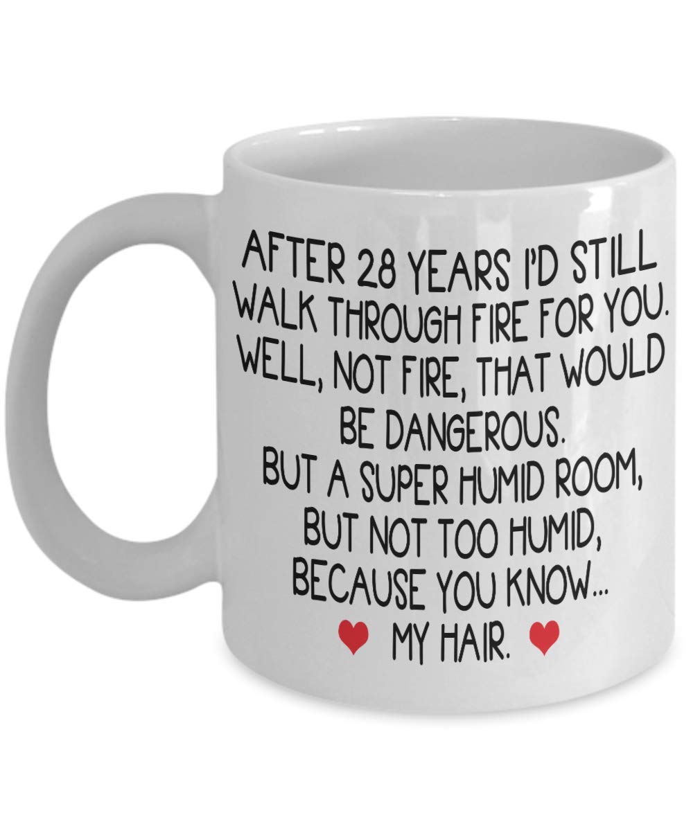 28th Wedding Anniversary Coffee Mug - Funny Gift for Husband, Him & Men - Ceramic Tea Cup for Couples - Perfect for Anniversaries, Birthdays & Romantic Occasions