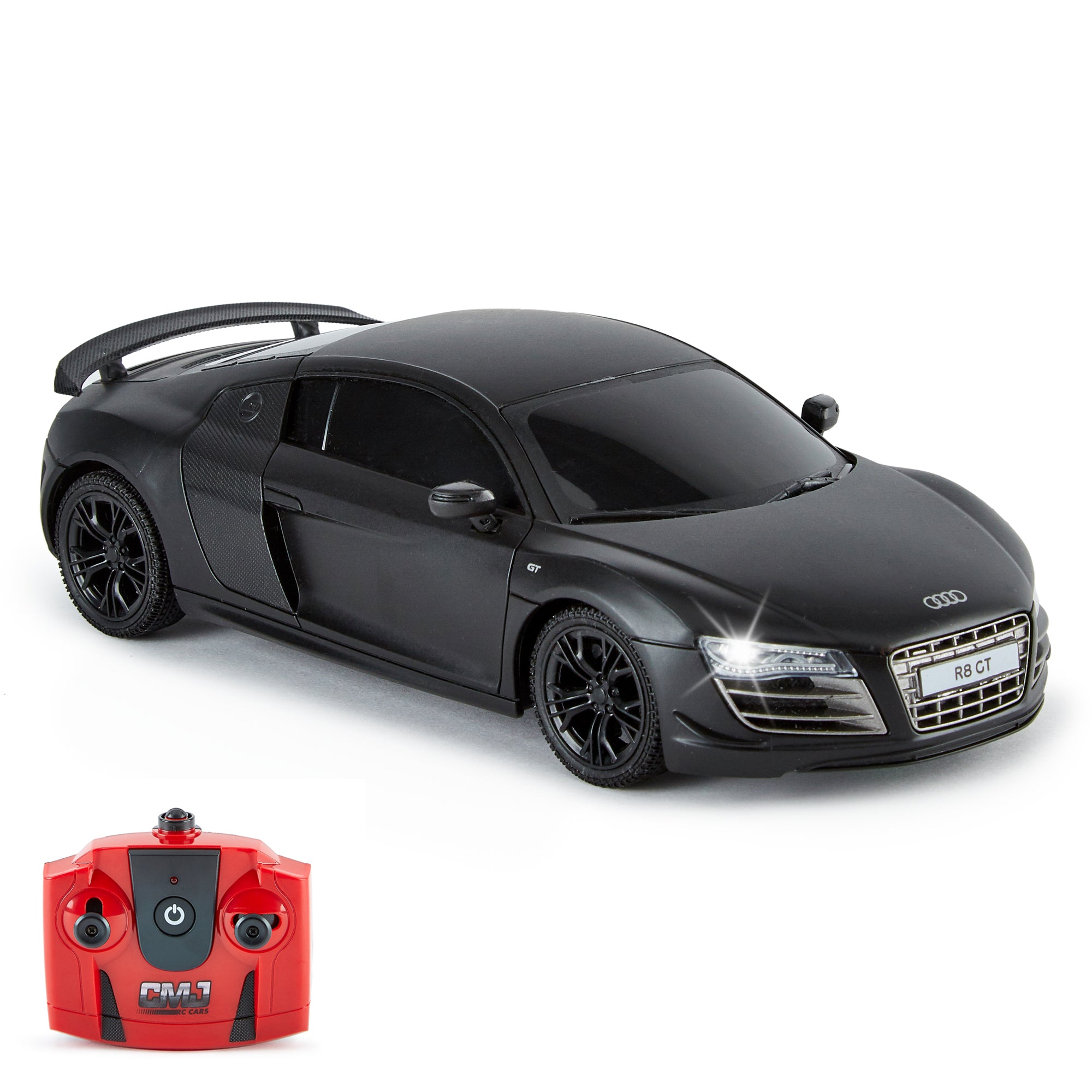 Audi R8 GT 1:24 Scale Remote Control Car - 2.4GHz High-Speed RC Racing Car with LED Headlights (Black) - Perfect for Indoor/Outdoor Racing and Gift for Kids & Adults