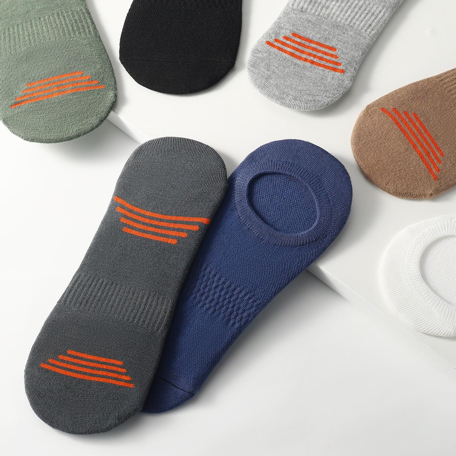 Honeysea 7 Pairs No Show Socks for Women & Men - Low Cut Invisible Ankle Socks, Breathable Athletic Non-Slip Socks with Multi Color Options - Perfect for Running, Gym, Workout & Daily Wear