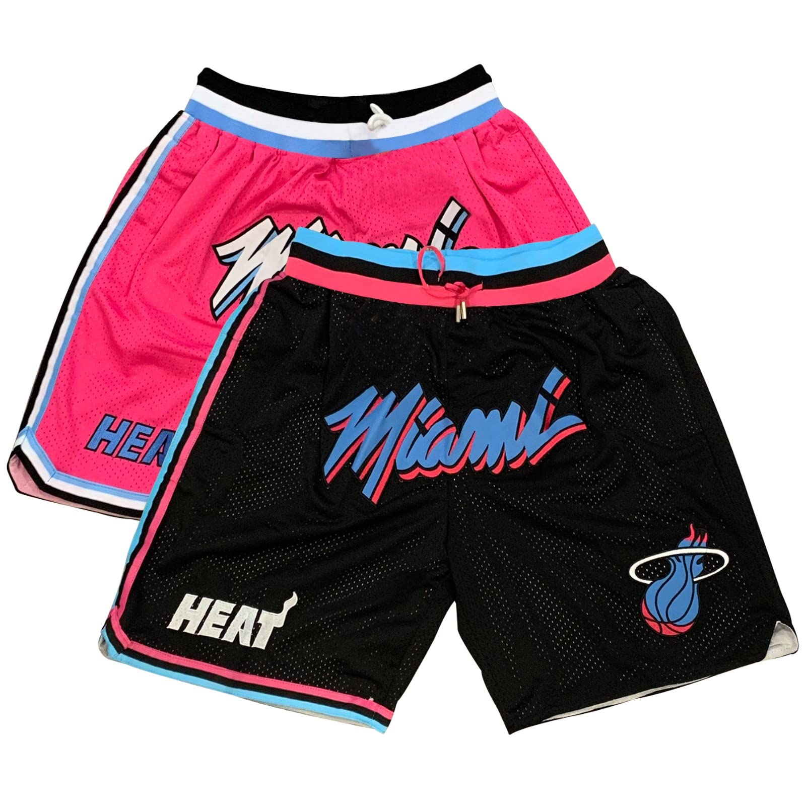 **Men's Miami Heat City Edition Basketball Shorts - Breathable Activewear Gym Shorts with Pockets for Outdoor Sports & Workouts**    *(Perfect for Basketball, Gym Training, Running, and Casual Wear)*