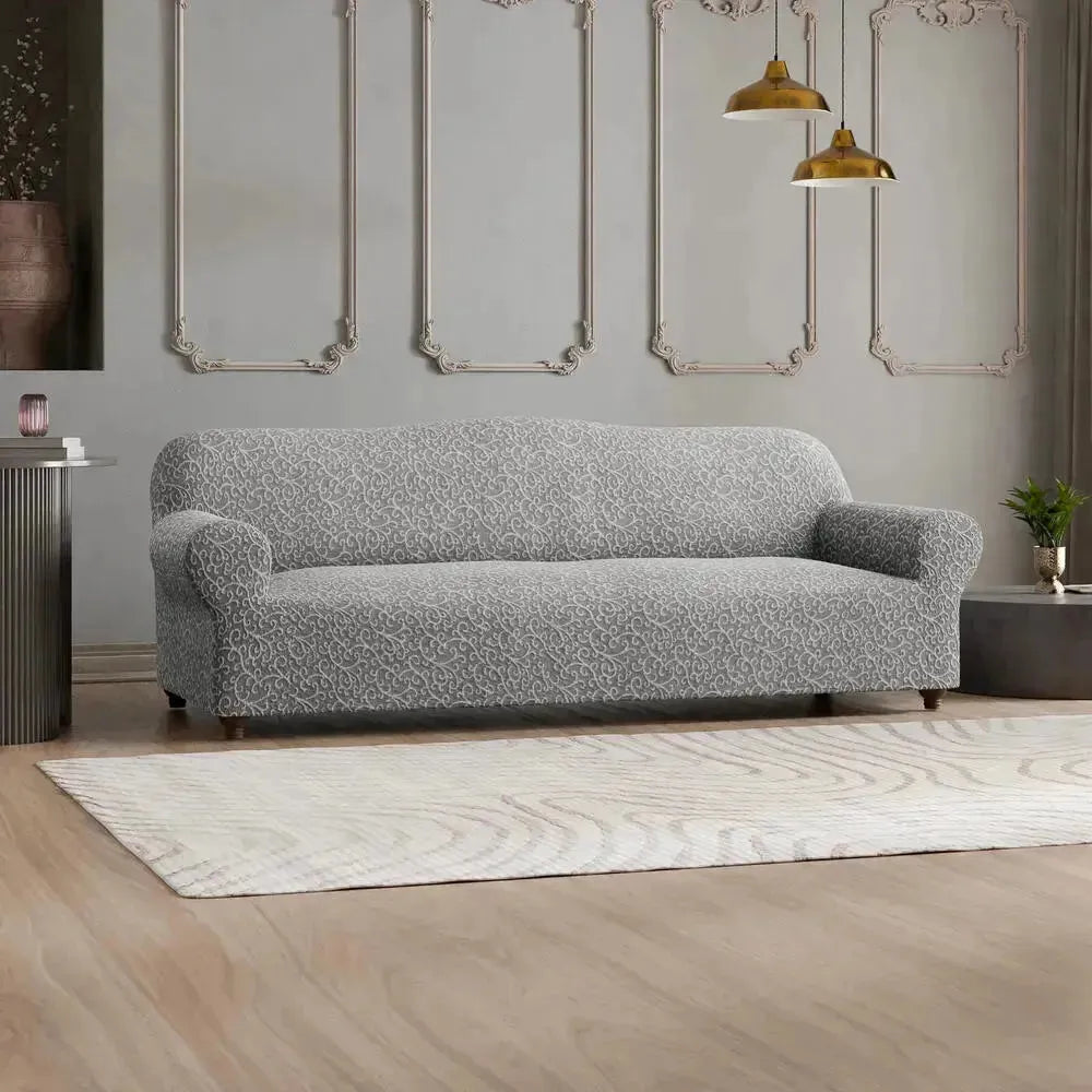 4-Seater Jacquard 3D Sofa Slipcover - Stretchable Furniture Protector for Living Room, Bedroom & Office - Easy Washable Couch Cover for Home Decor