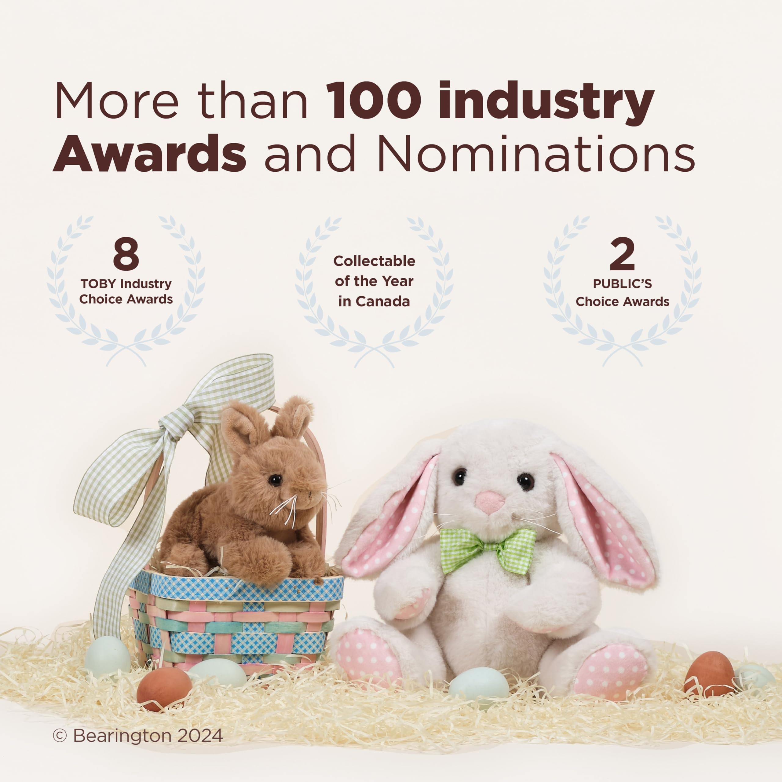 Bearington Lil’ Whisker The Bunny Plush - 6 Inch Soft Easter Bunny Stuffed Animal Toy for Kids, Easter Basket Stuffers, Baby Shower Gift & Nursery Decor (Cute Grey Bunny Plushie) - Perfect for Easter Gifts, Spring Decorations & Children's Bedtime Cuddles