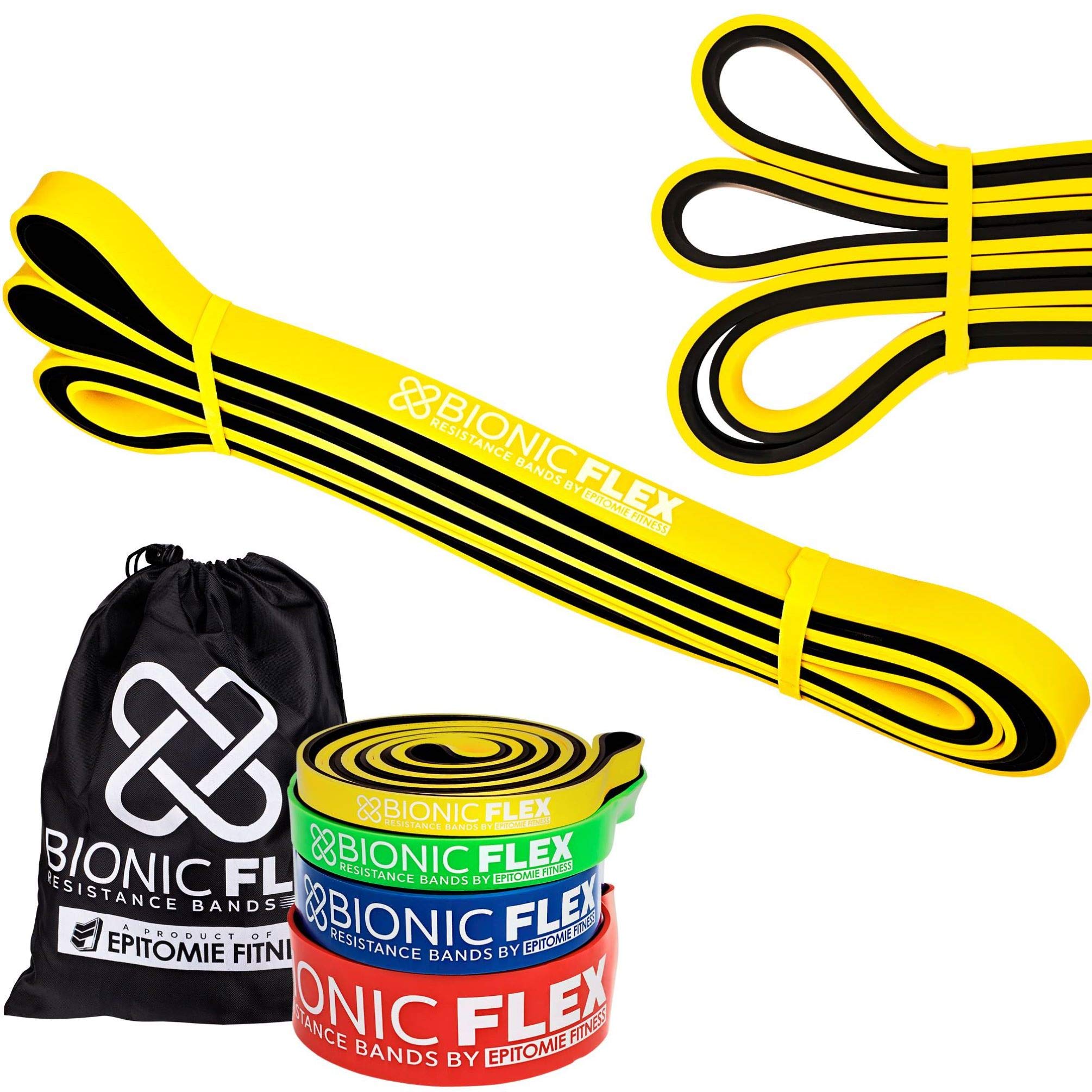 Epitomie Fitness Bionic Flex Pull Up Assistance Band – Premium Dual Layer Resistance Bands for Strength Training, Powerlifting, Physical Therapy & Stretching – Perfect for Home Gym, CrossFit, and Rehabilitation Exercises