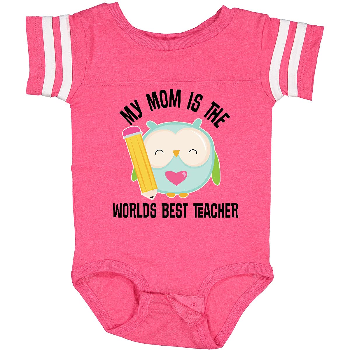 Inktastic Teacher Mom School Owl Baby Bodysuit - Cute Owl Graphic Onesie for Infants & Toddlers - Perfect for School Events, Teacher Appreciation & Mother's Day Gifts