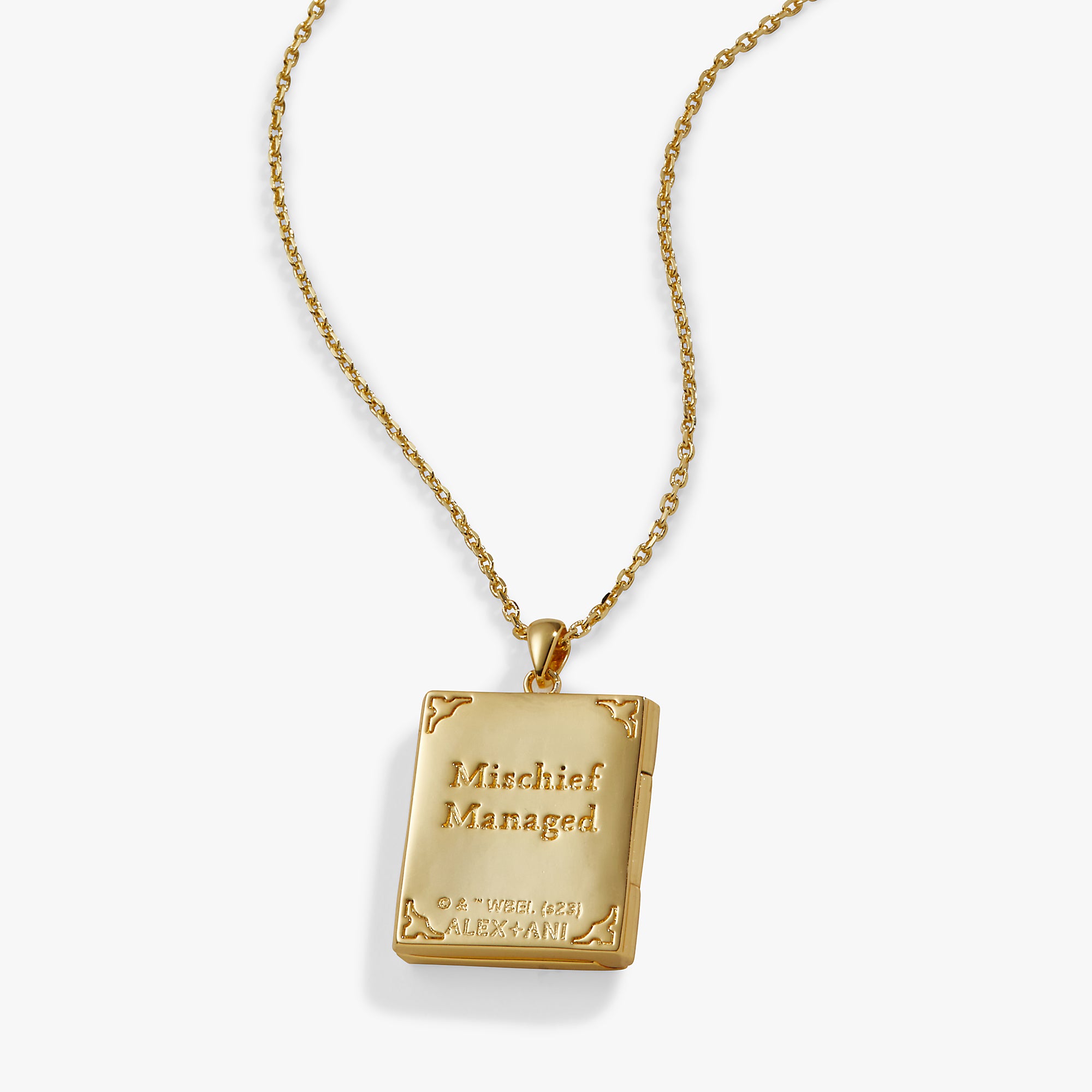 Harry Potter™ Mischief Managed Locket Necklace - Golden Deathly Hallows Pendant Jewelry for Women & Men - Perfect for Cosplay, Gift Giving & Harry Potter Fans