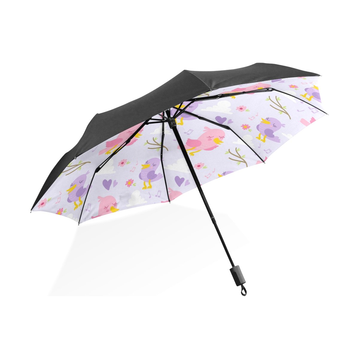 Florence Bird Singing Foldable Sun-Proof Windproof Anti-UV Umbrella - Compact Travel Portable Lightweight Sunshade for Beach, Hiking & Outdoor Activities