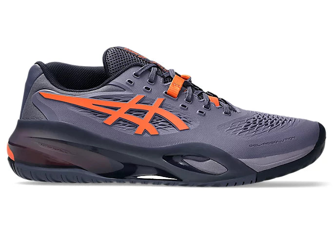 ASICS Men's Gel Resolution X Tennis Shoes - Purple Grey/Shocking Orange | High-Performance Court Shoes for Competitive Play & Training