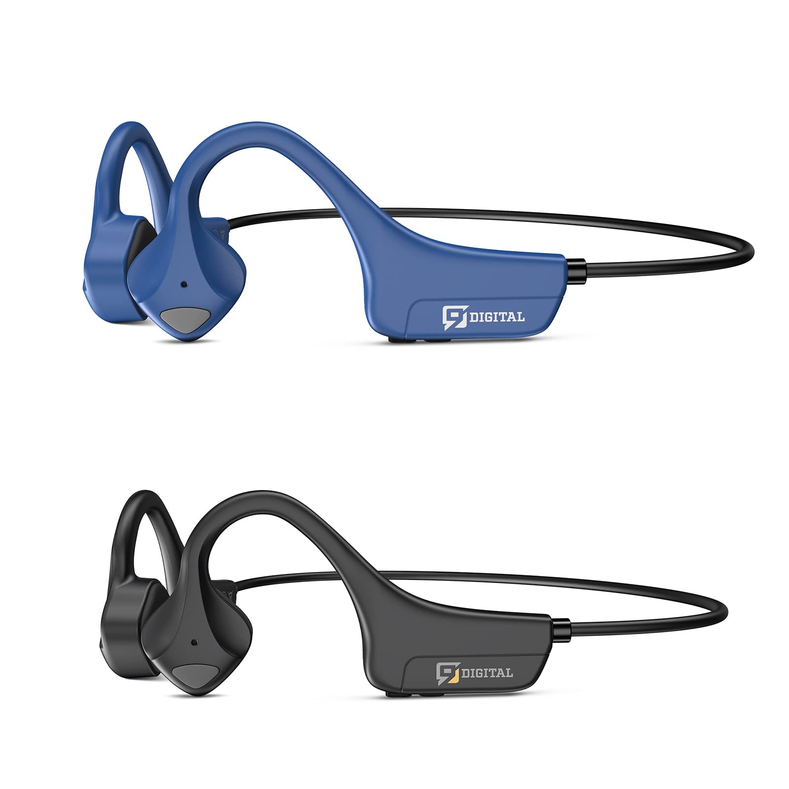Bluetooth Bone Conduction Headphones Wireless Open Ear Headset - Sweatproof Sport Headphones for Running, Cycling, Gym Workouts, Hiking & Outdoor Activities (Blue & Black) | Perfect for Fitness Enthusiasts & Active Lifestyles