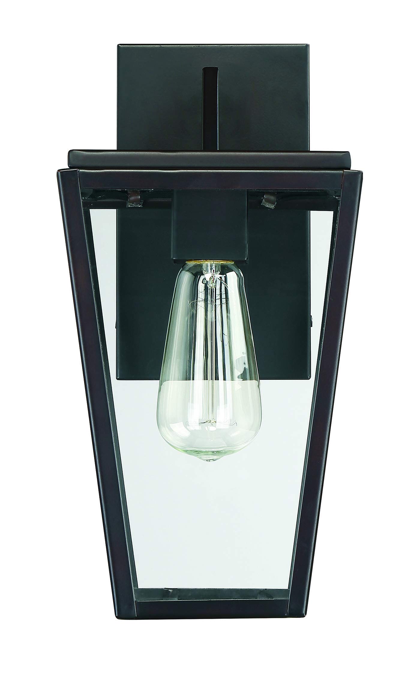 Savoy House Milton Modern Clear Glass Outdoor Wall Lantern - 1-Light 60W, English Bronze Finish, 13