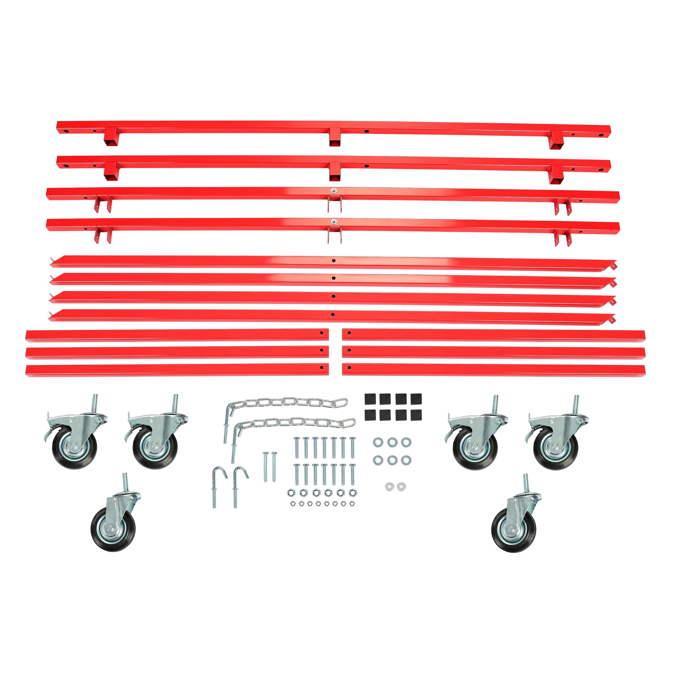 HECASA 800 lbs Folding Pick Up Bed Dolly - Heavy Duty Truck Bed Cart Lifter for Auto Body Work | Powder Coated Red | Perfect for Moving Large Items, Automotive Repairs & Workshop Use