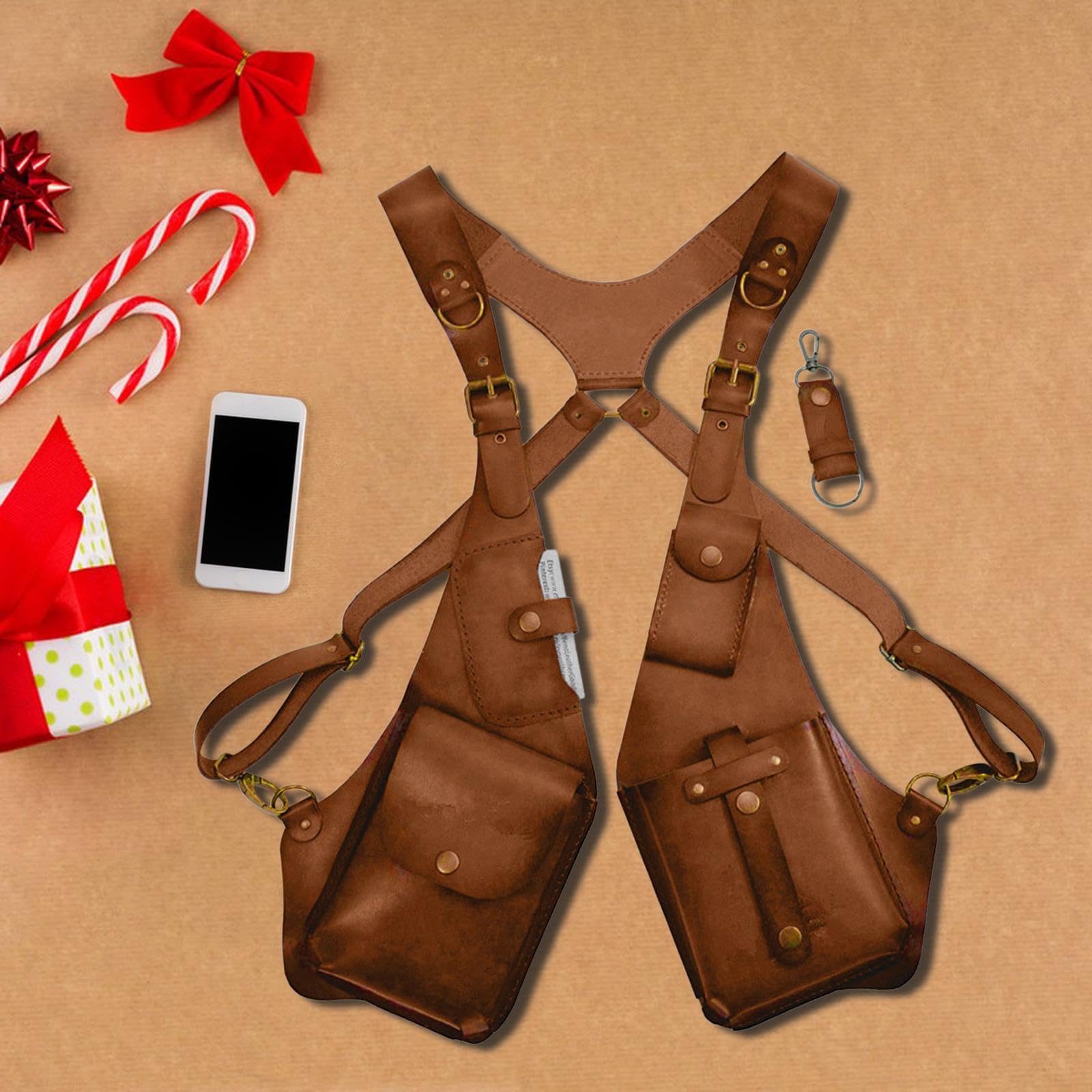 Men's Anti-Theft Crossbody Shoulder Bag - Adjustable PU Leather Strap Wallet Phone Bag for Travel, Hiking & Outdoor Activities